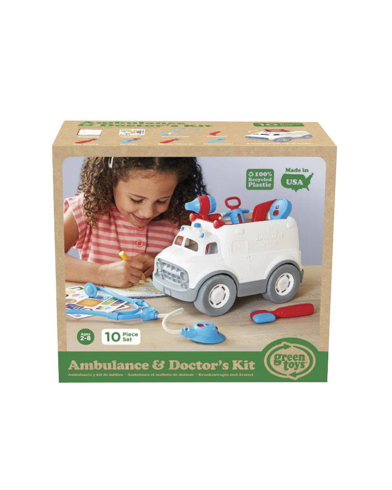 Green Toys Ambulance & Doctor's Kit Pretend Play Green Toys