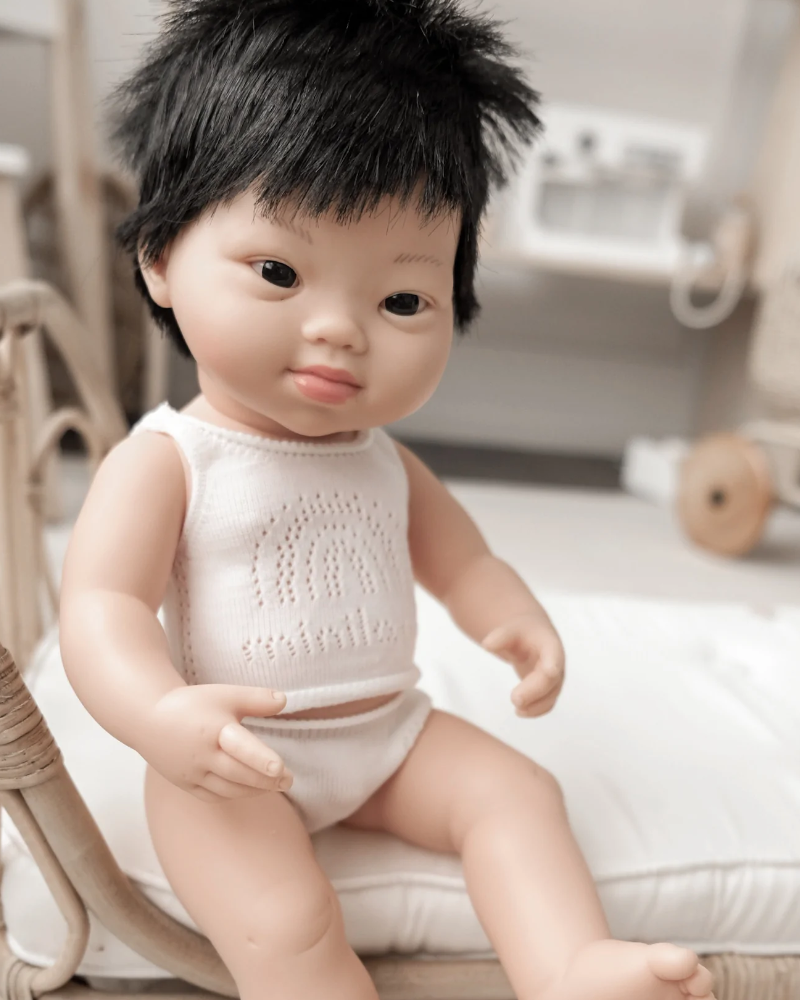 Baby Boy Asian with Down Syndrome Dolls Miniland