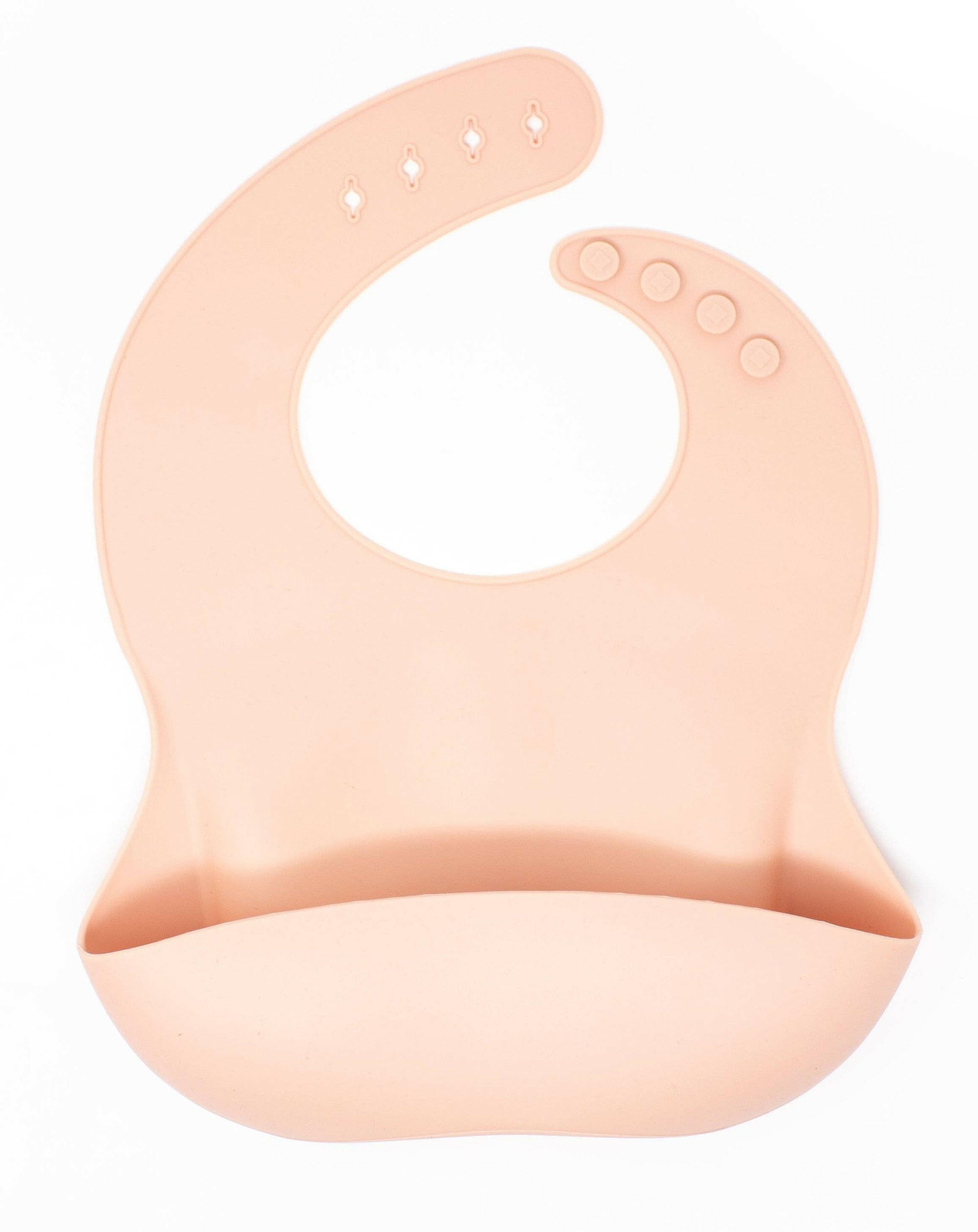Baby Bar & Co Silicone Bibs Feeding Three Hearts Dusty Pink