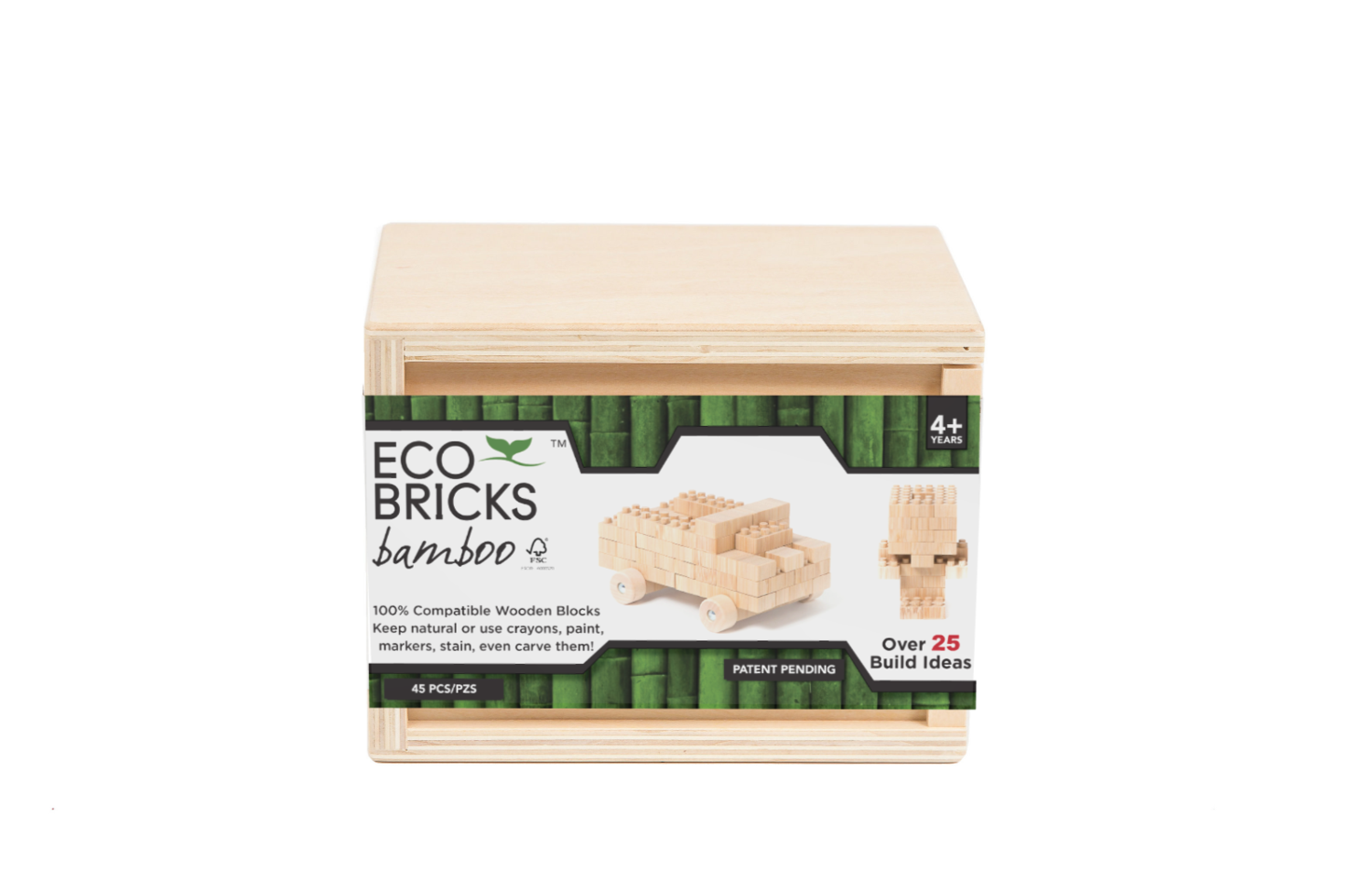 Eco-bricks Bamboo - 45 Piece Blocks Once Kids