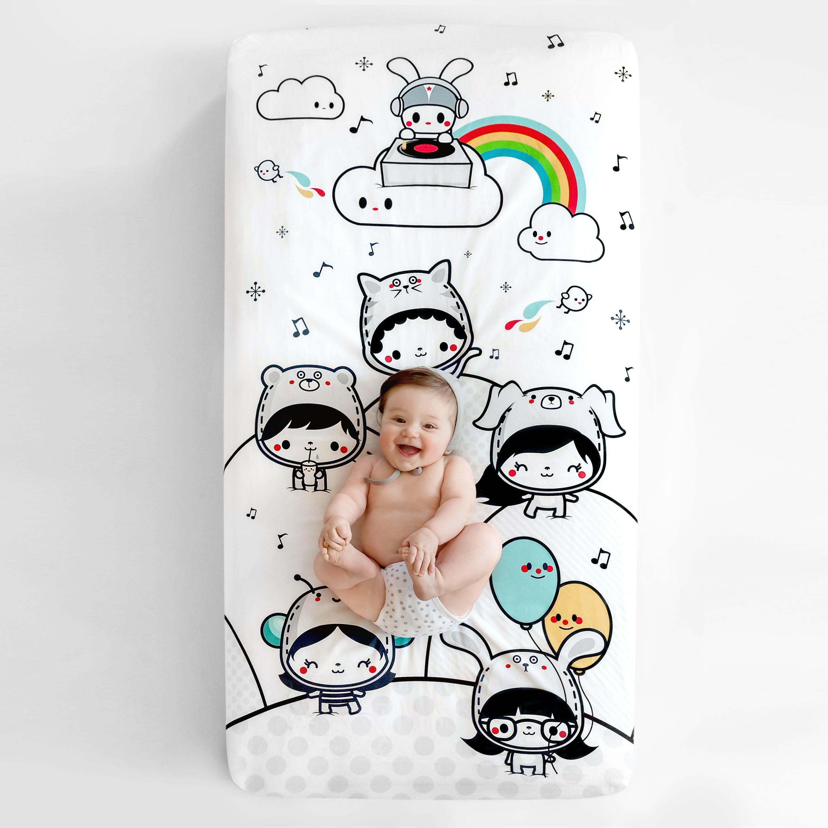 Party In My Crib Organic Standard Size Crib Sheet Crib sheets Rookie Humans Organic US Standard crib size