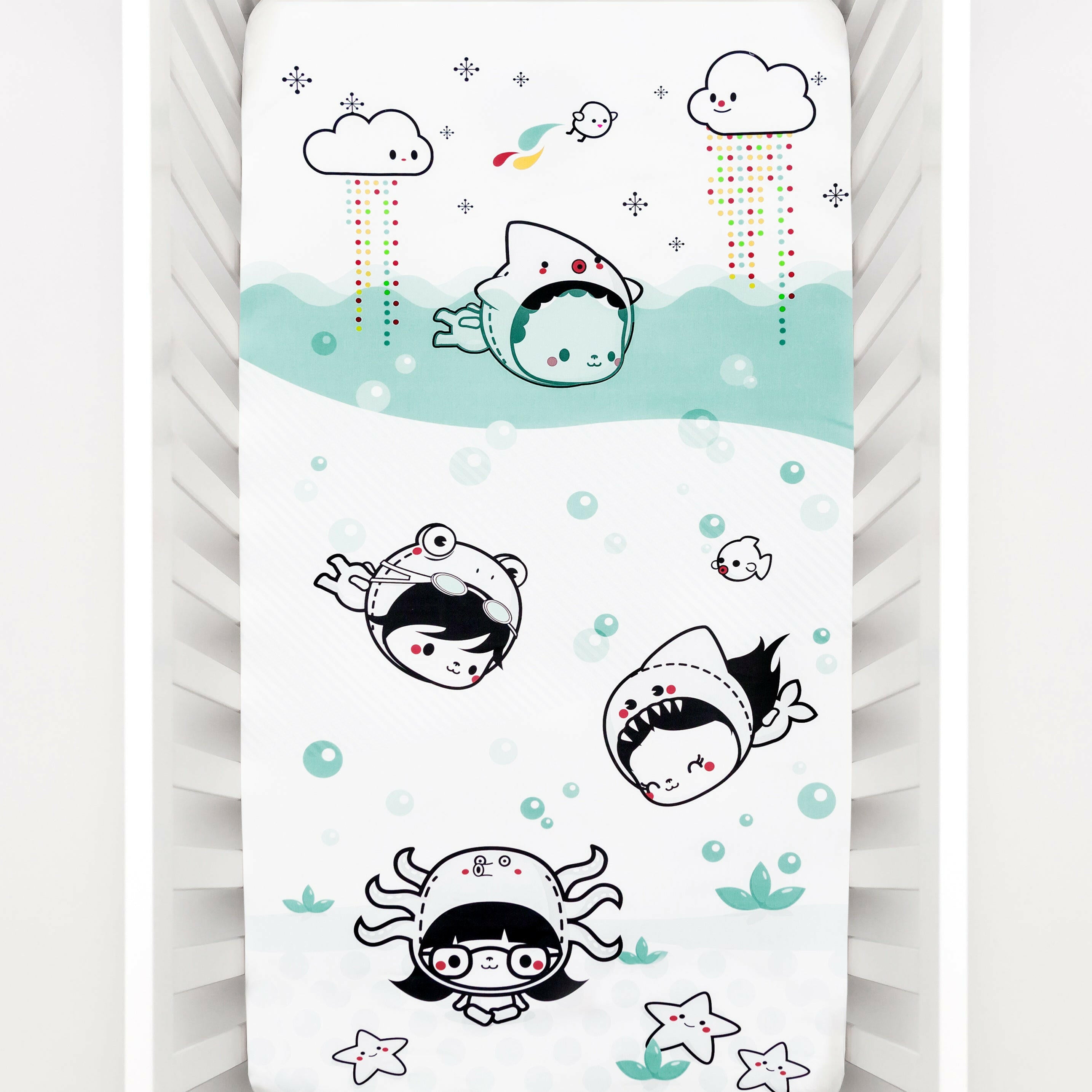 Dive In Organic Standard Size Crib Sheet Crib sheets Rookie Humans