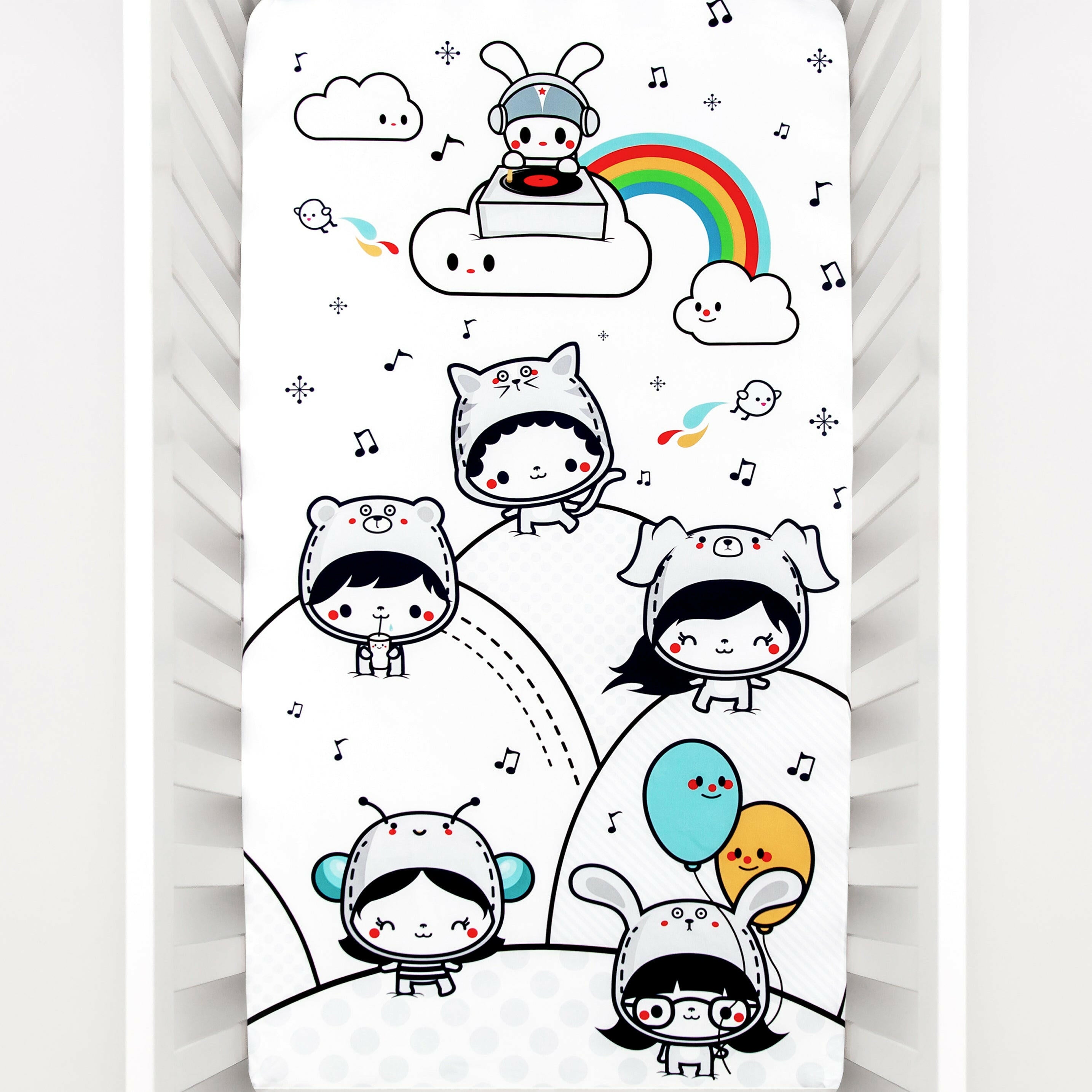 Party In My Crib Organic Standard Size Crib Sheet Crib sheets Rookie Humans