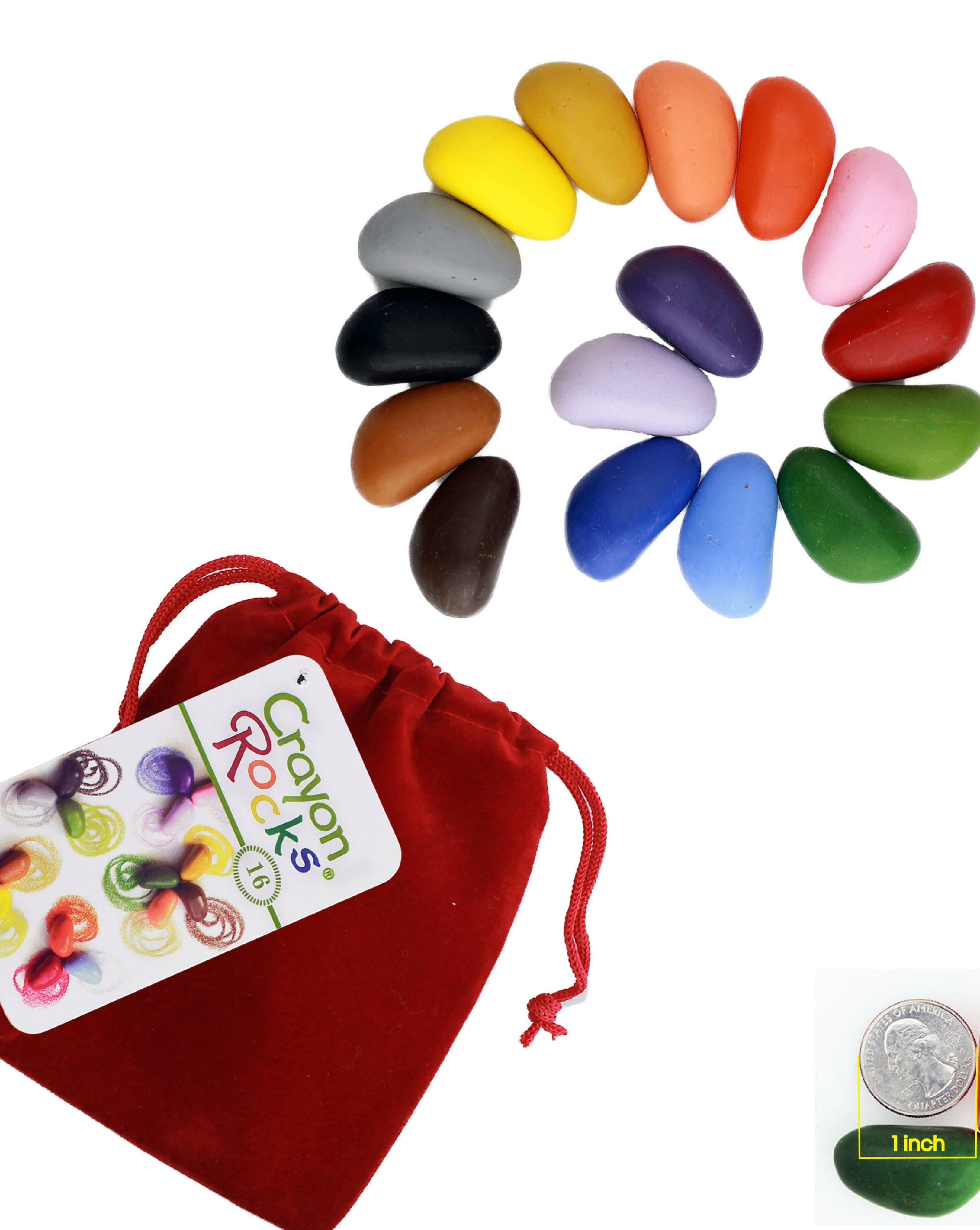 Crayon Rocks 16 Colors in a Red Velvet Bag Art Supplies Crayon Rocks