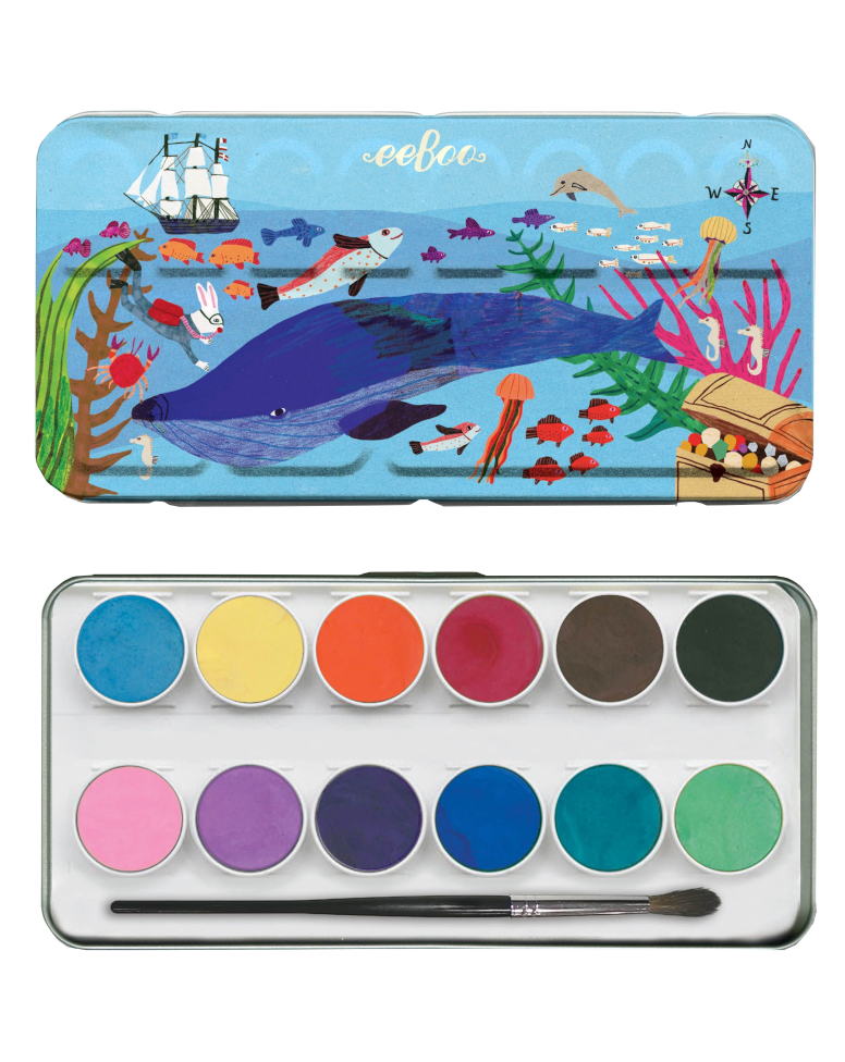 In the Sea 12-pod Watercolor Set Arts & Crafts eeboo