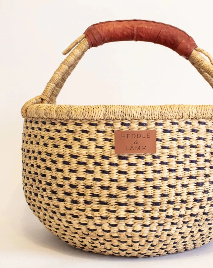 Ejo Mini Bolga Basket - Brown Handle Baskets Heddle & Lamm