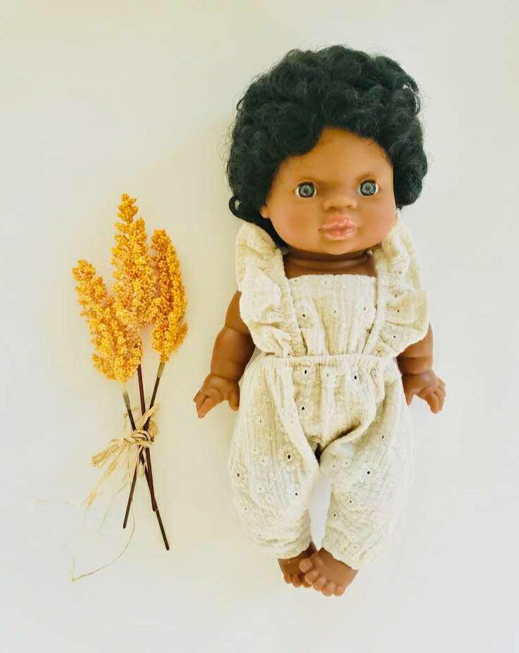 Minikane Doll Flutter Sleeve Maya Jumpsuit -Embroidered Doll Clothing Minikane