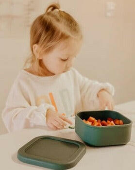 Silicone Mini Bento Box Feeding The Dearest Grey Emerald