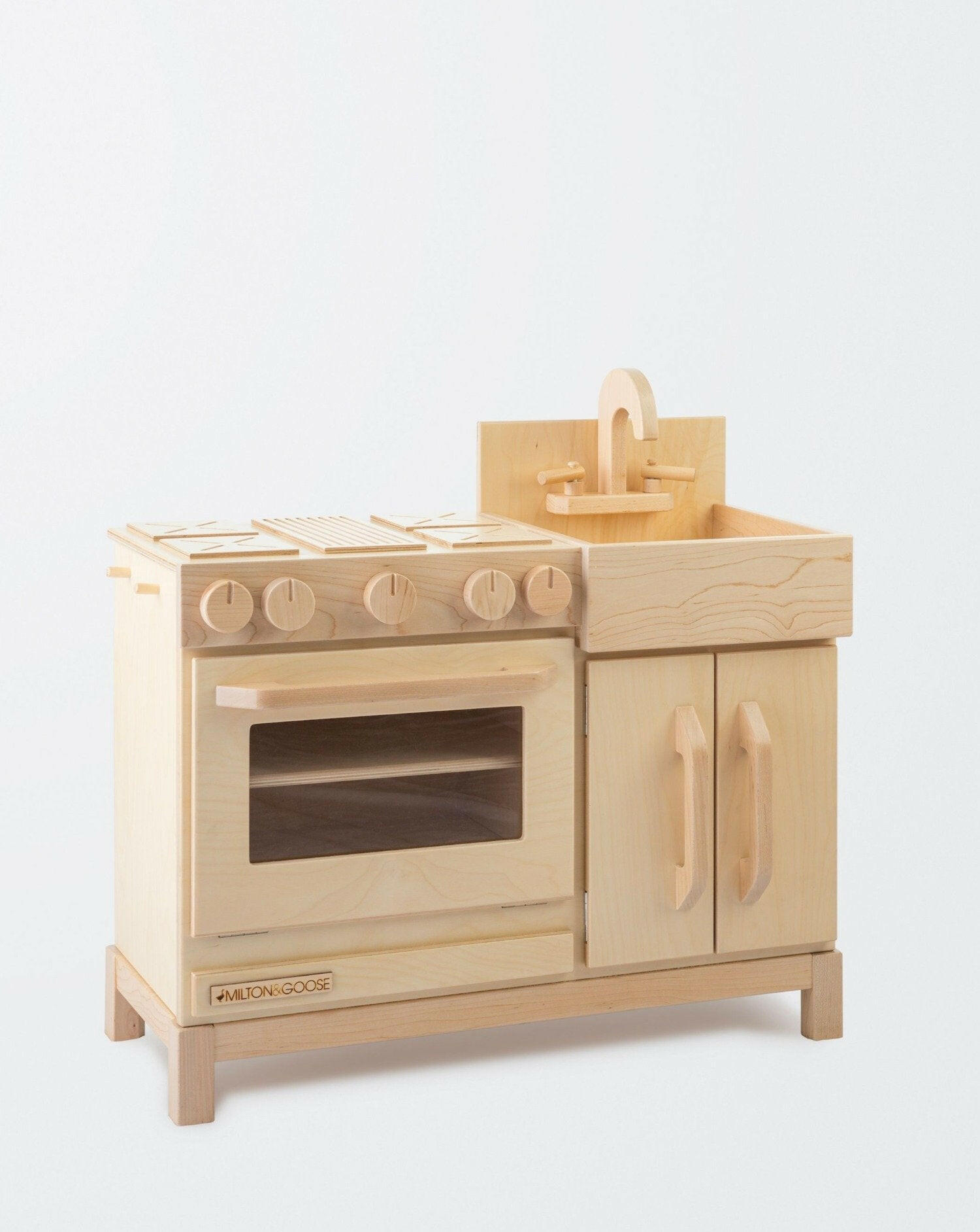 Wooden Toddler Play Kitchen-Natural Kids Toys Milton & Goose