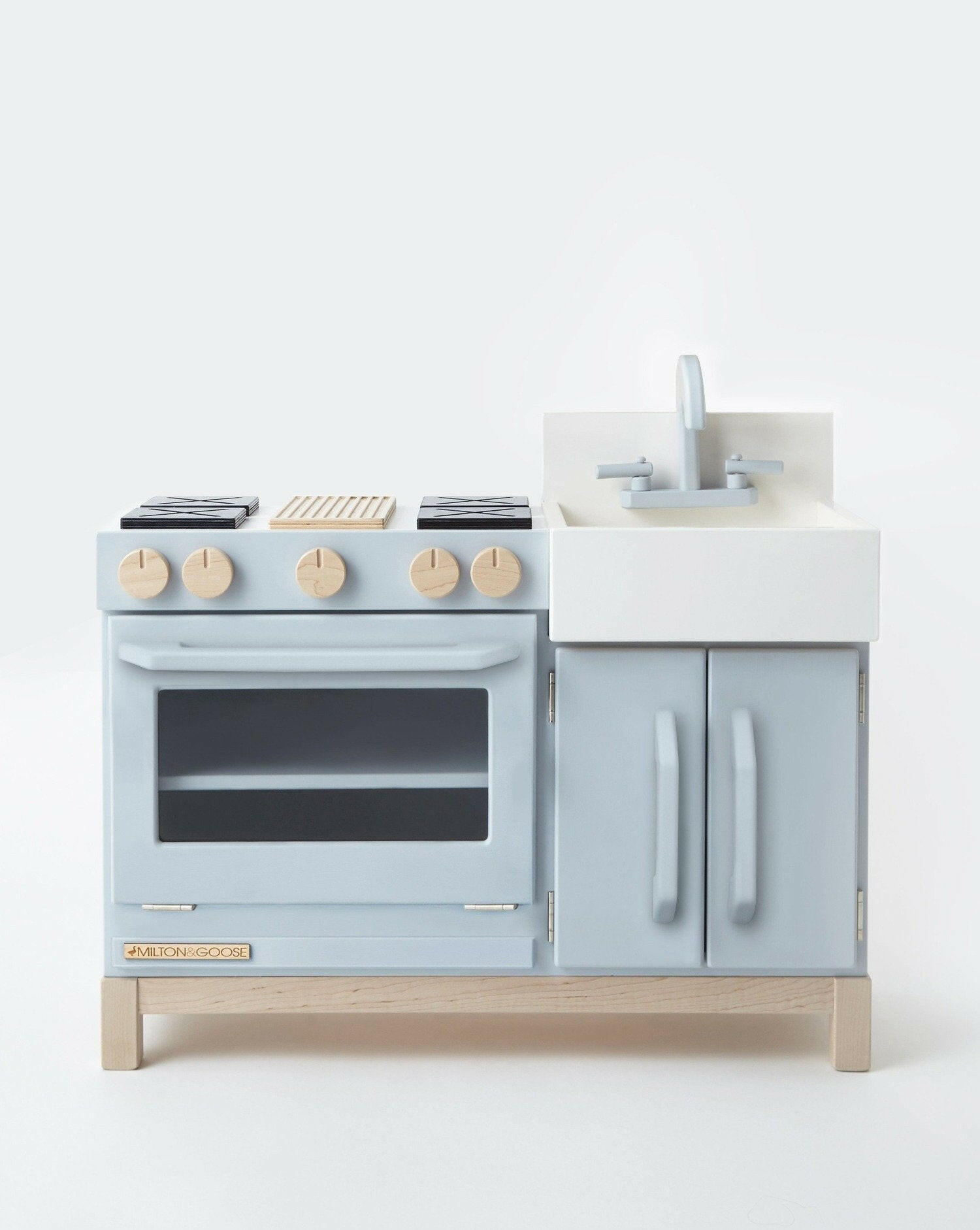 Wooden Toddler Play Kitchen - Gray Kids Toys Milton & Goose