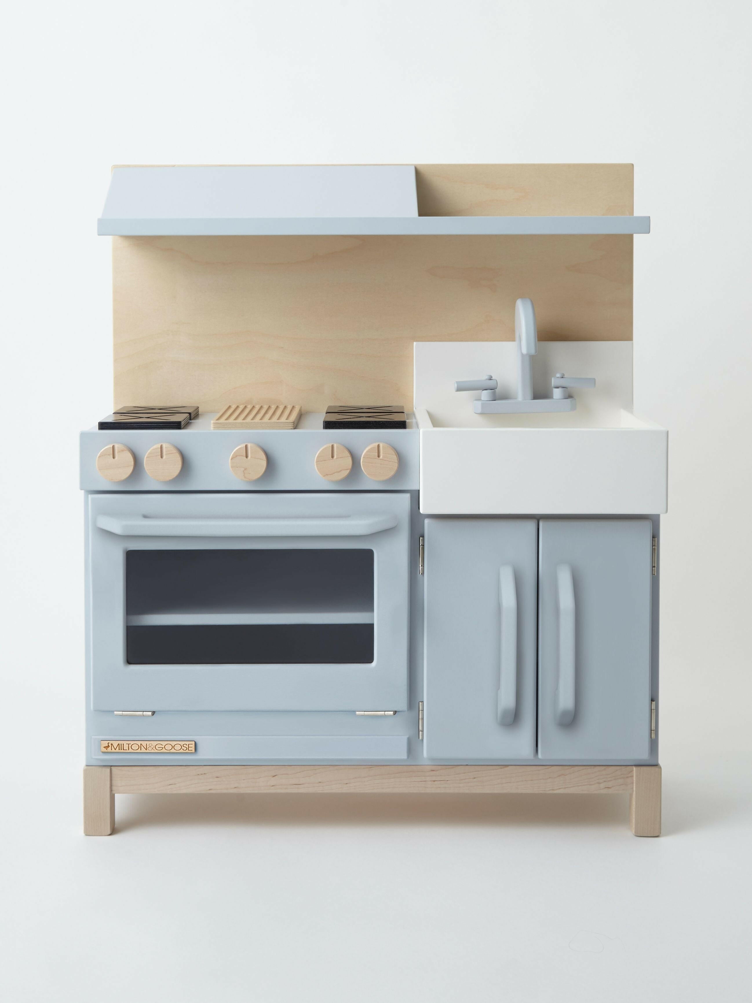 Wooden Play Kitchen Hood - Gray Kids Toys Milton & Goose