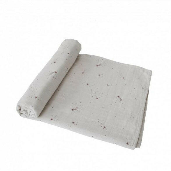 Muslin Swaddle Blanket Organic Cotton - Falling Stars Baby Essentials Mushie