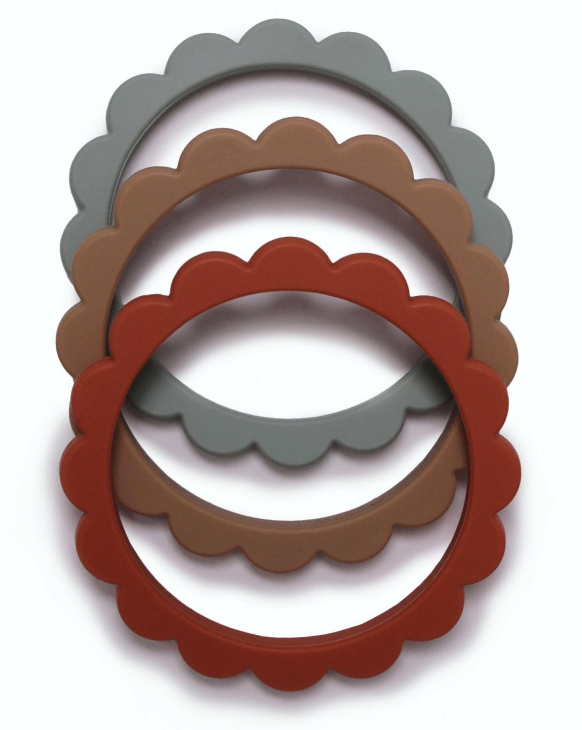 Flower Teething Bracelet 3 - Pack Cambridge Blue / Clementine / Natural Baby Essentials Mushie Cambridge Blue / Clementine / Natural