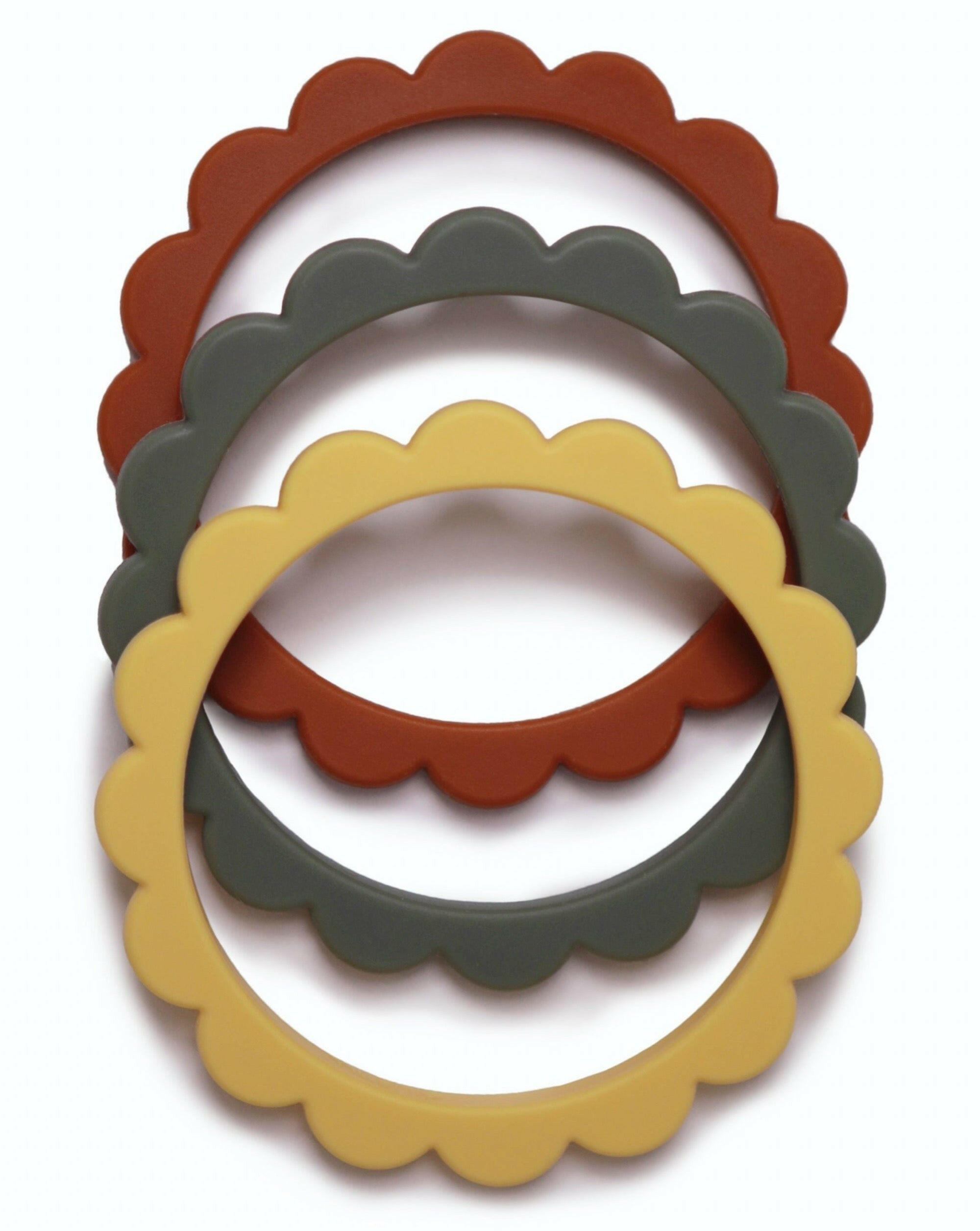 Flower Teething Bracelet 3 - Pack Sunshine / Dried Thyme / Clay Baby Essentials Mushie Sunshine / Dried Thyme / Clay