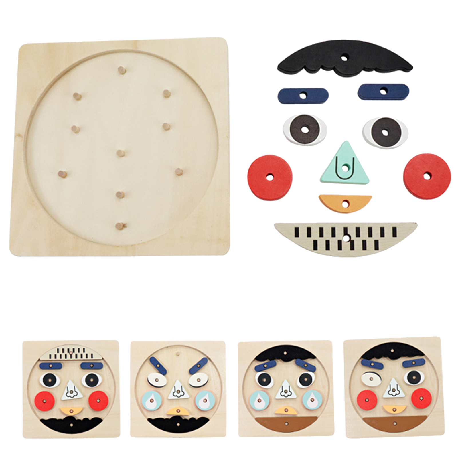 Funny Faces Wooden Puzzle Puzzles Leo & Friends