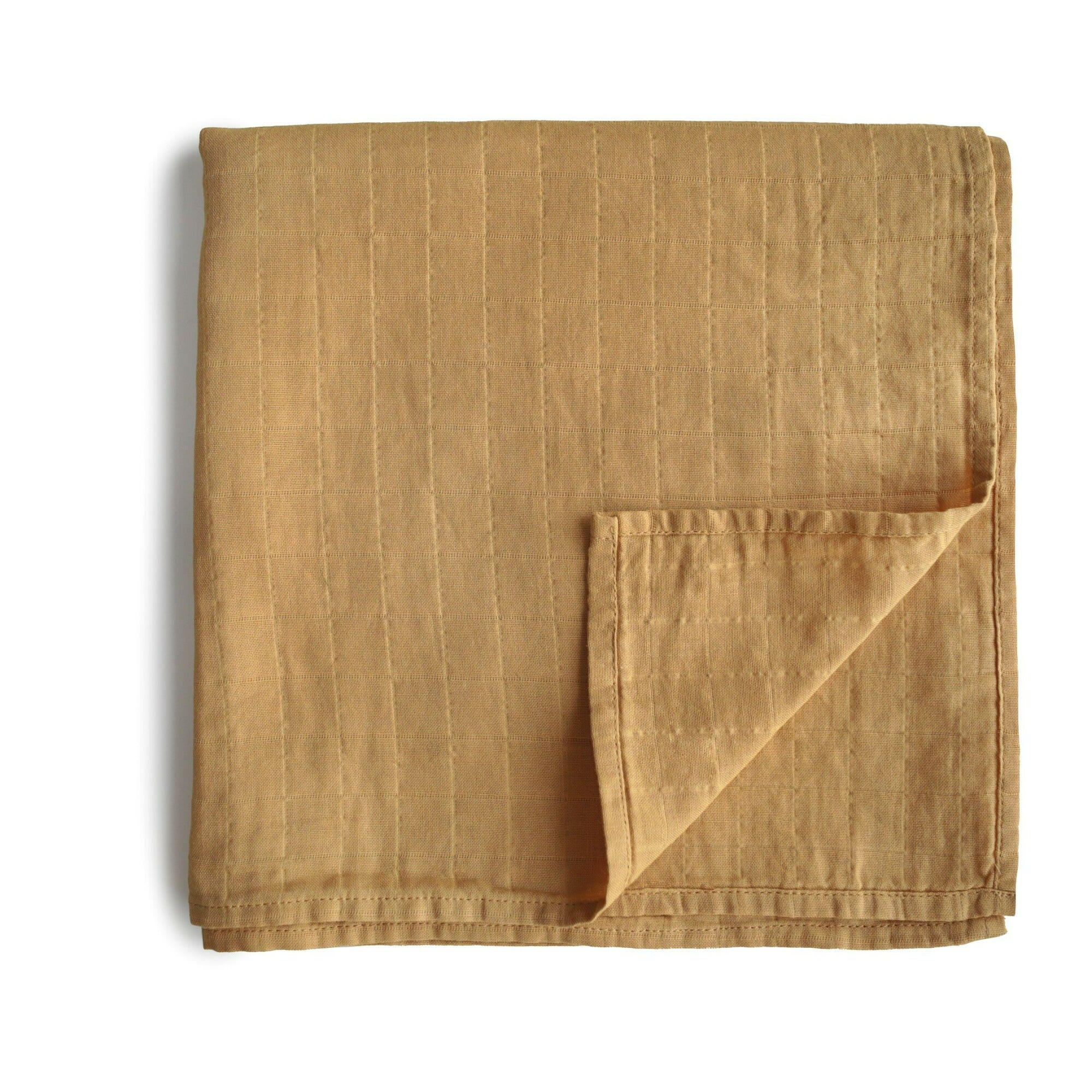 Muslin Swaddle Blanket Organic Cotton - Fall Yellow Baby Essentials Mushie