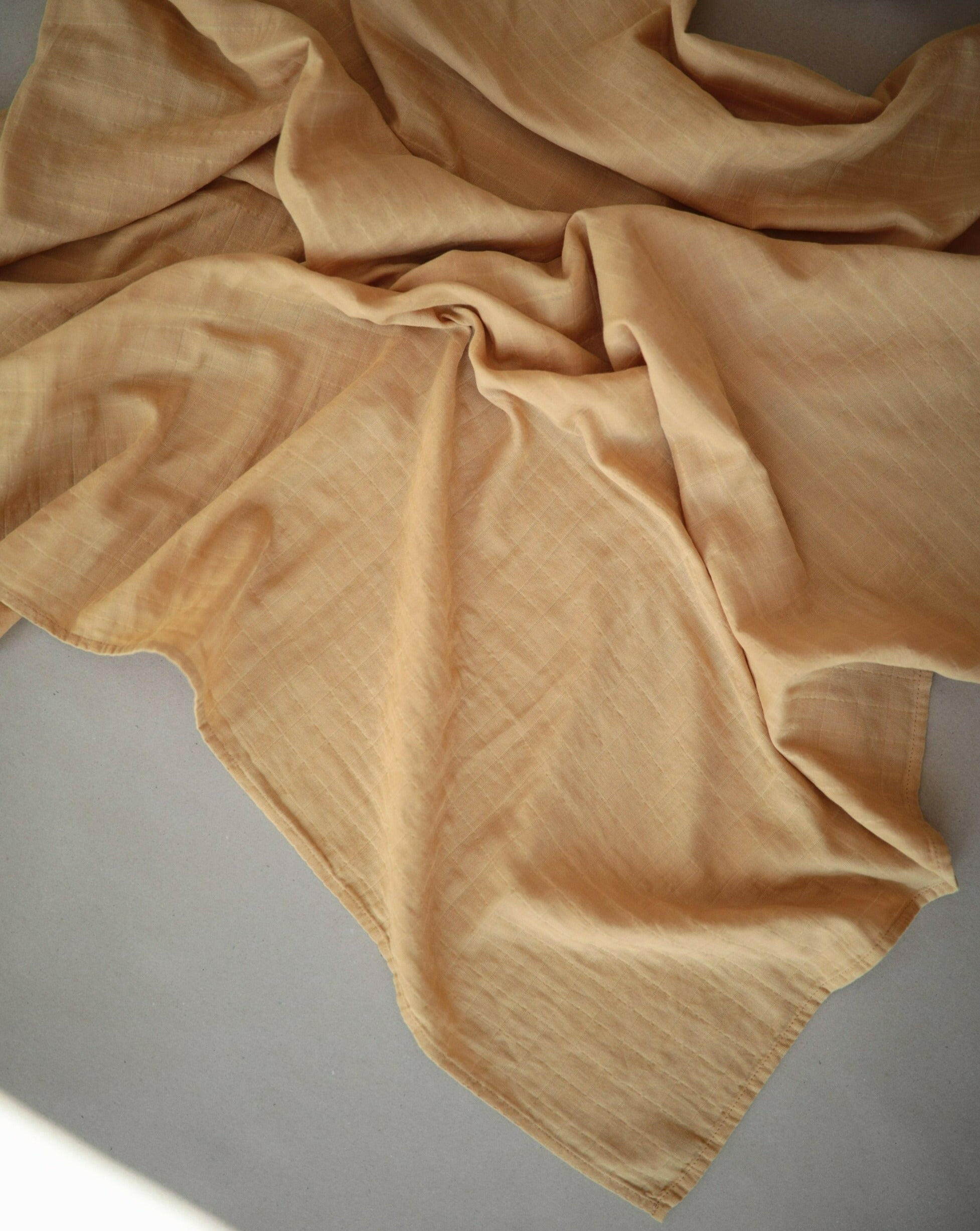 Muslin Swaddle Blanket Organic Cotton - Fall Yellow Baby Essentials Mushie