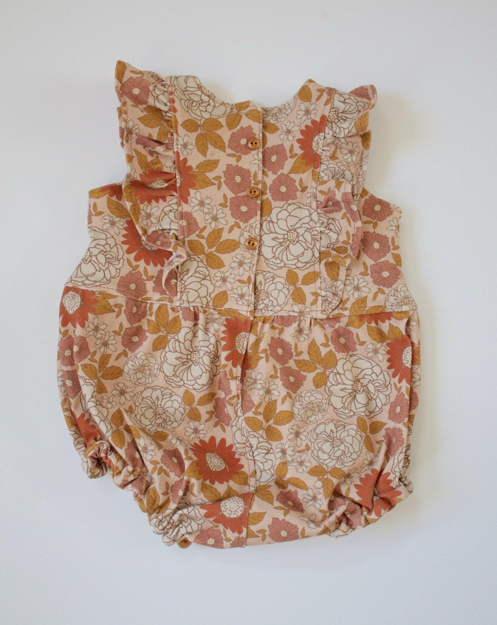 Floral Ruffle Romper Clothing Two Little Moons