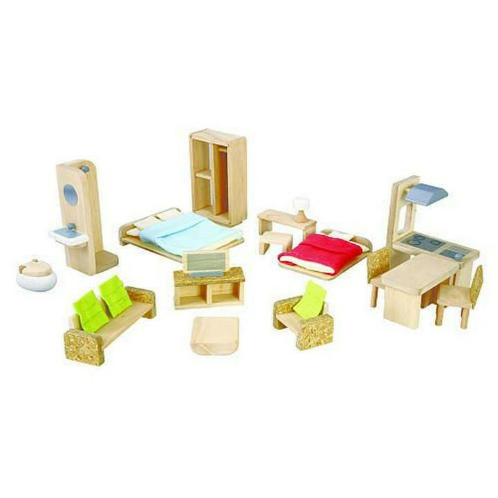 Green Dollhouse with Furniture Dollhouses PlanToys