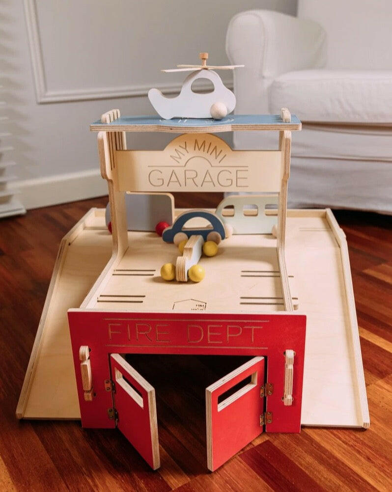 My Mini Toy Garage Playroom Furniture myminihome Red/Blue