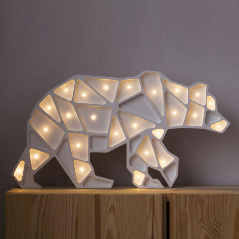 Little Lights Geometric Polar Bear Lamp Little Lights US