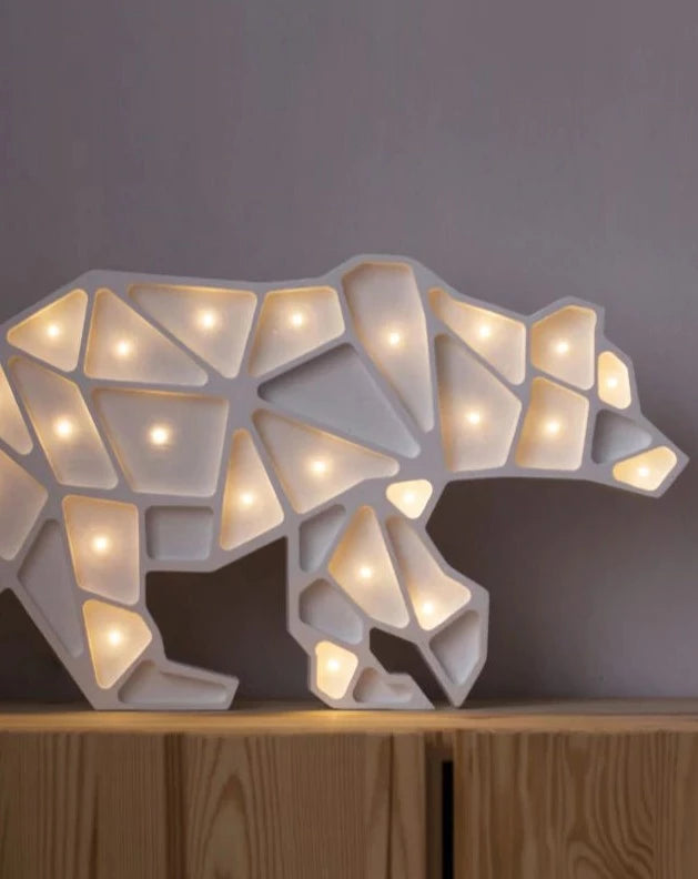 Geometric Polar Bear Lamp Lighting Little Lights