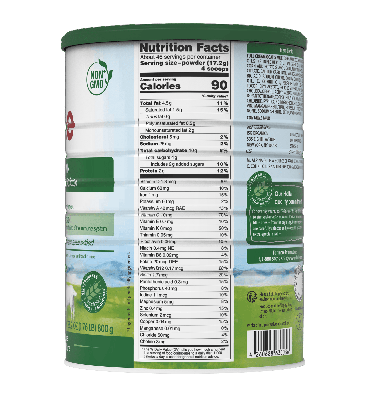 Holle Stage 3: Goat Milk Toddler Drink - Non GMO (28 Ounces) 1 Year+ Toddler Drink Powder Holle USA