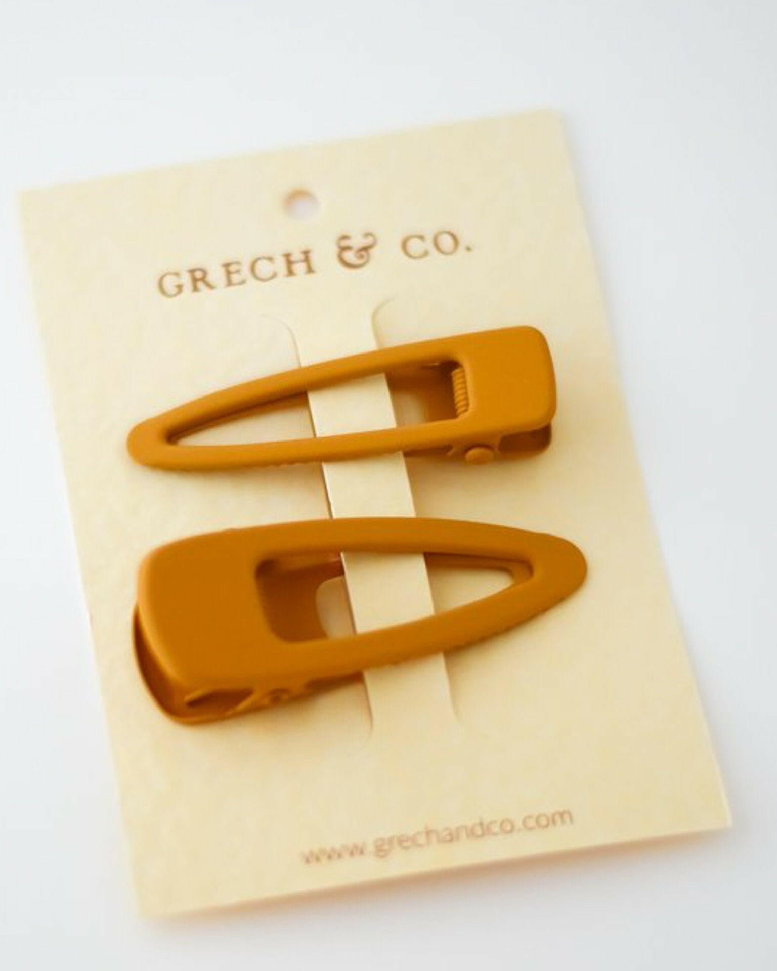 Matte Clips - Set of 2 Hair Accessories Grech & Co. Golden