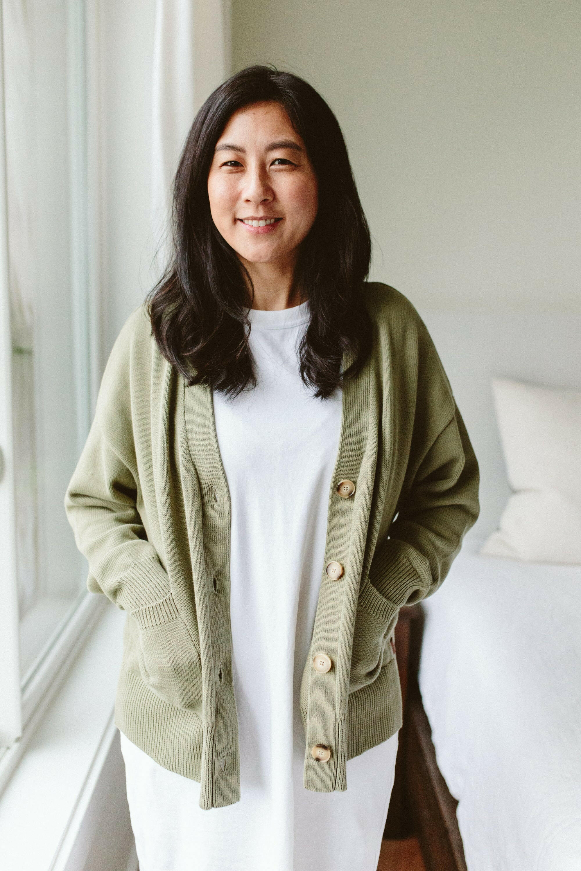 WOMENS KNIT BUTTON-UP SWEATER | ARTICHOKE womens apparel goumikids