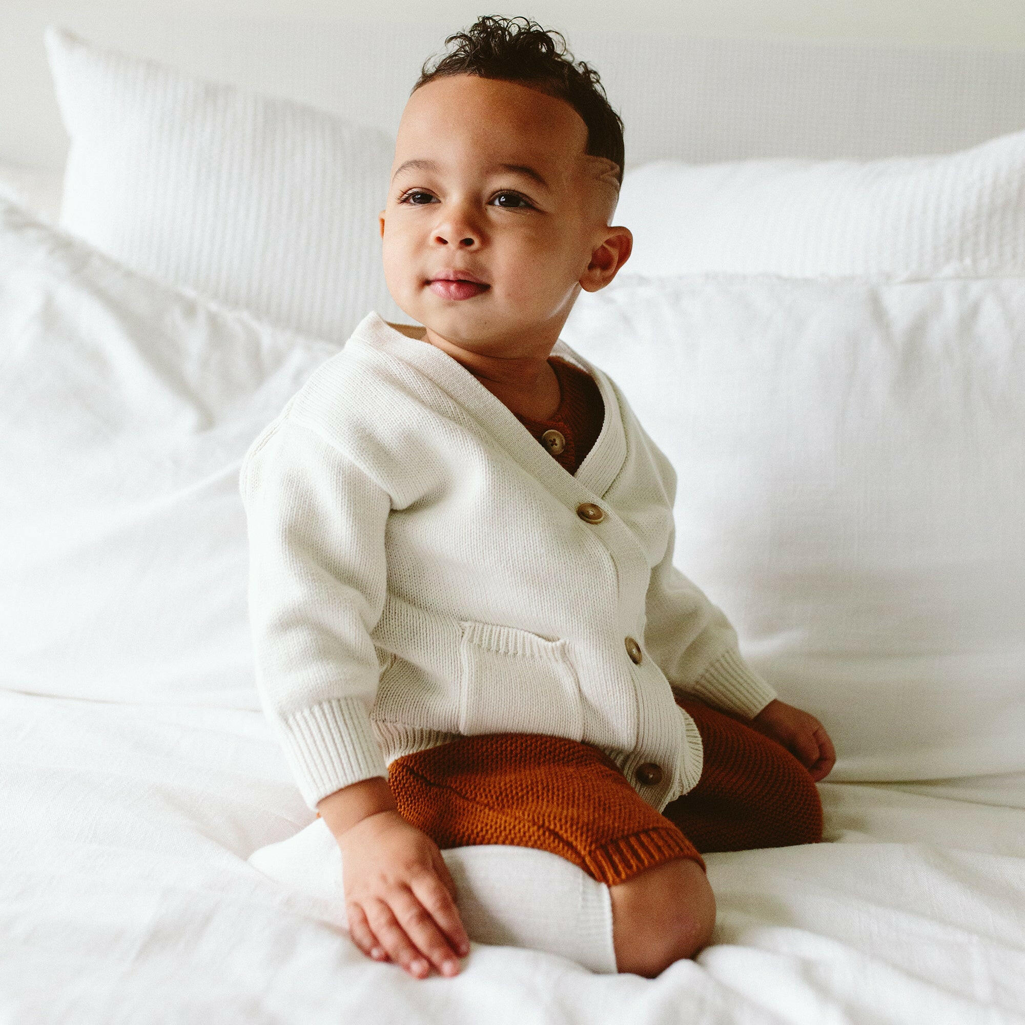 KNIT BUTTON-UP SWEATER | CLOUD sweaters goumikids