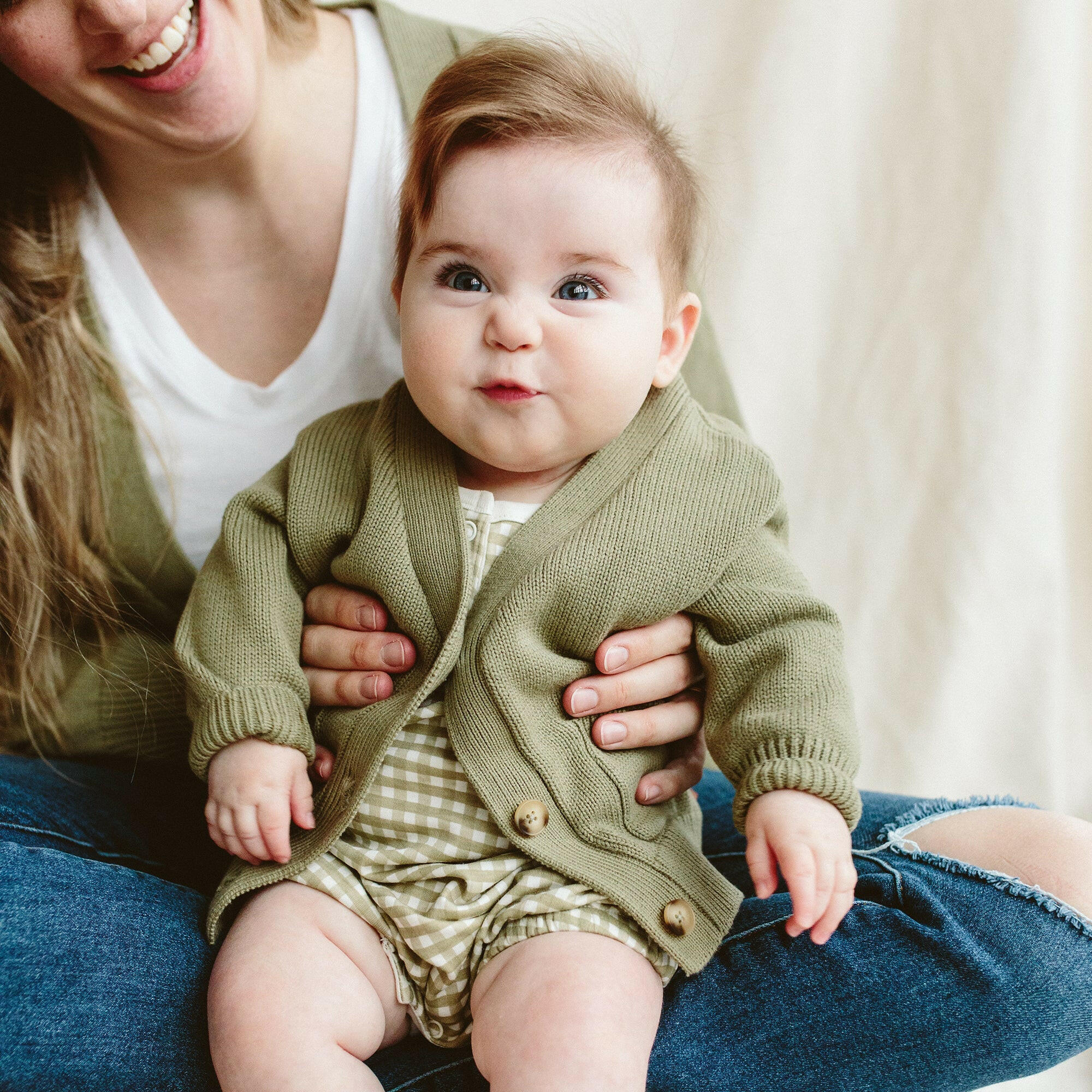 KNIT BUTTON-UP SWEATER | ARTICHOKE sweaters goumikids