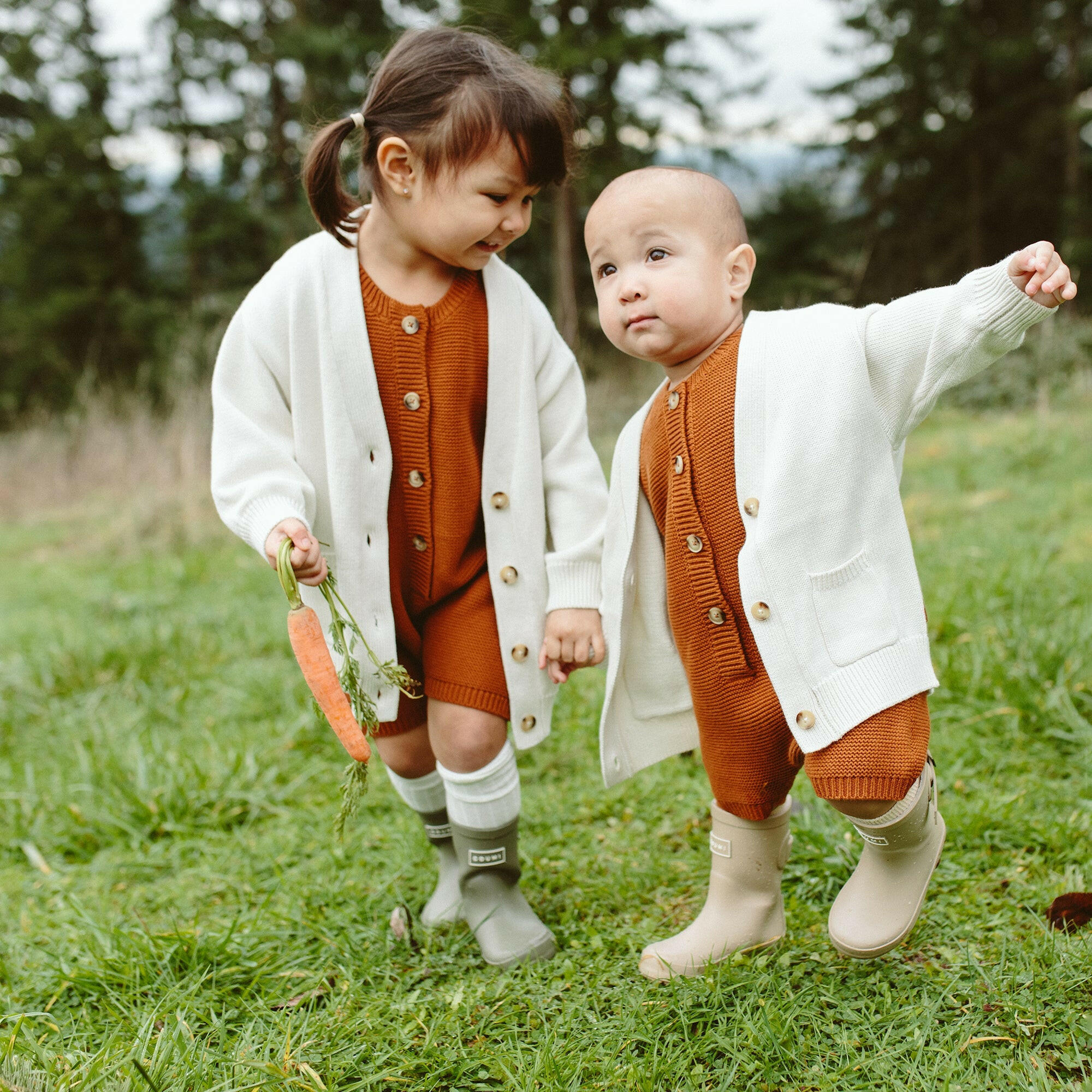 KNIT BUTTON-UP SWEATER | CLOUD sweaters goumikids 0-6M