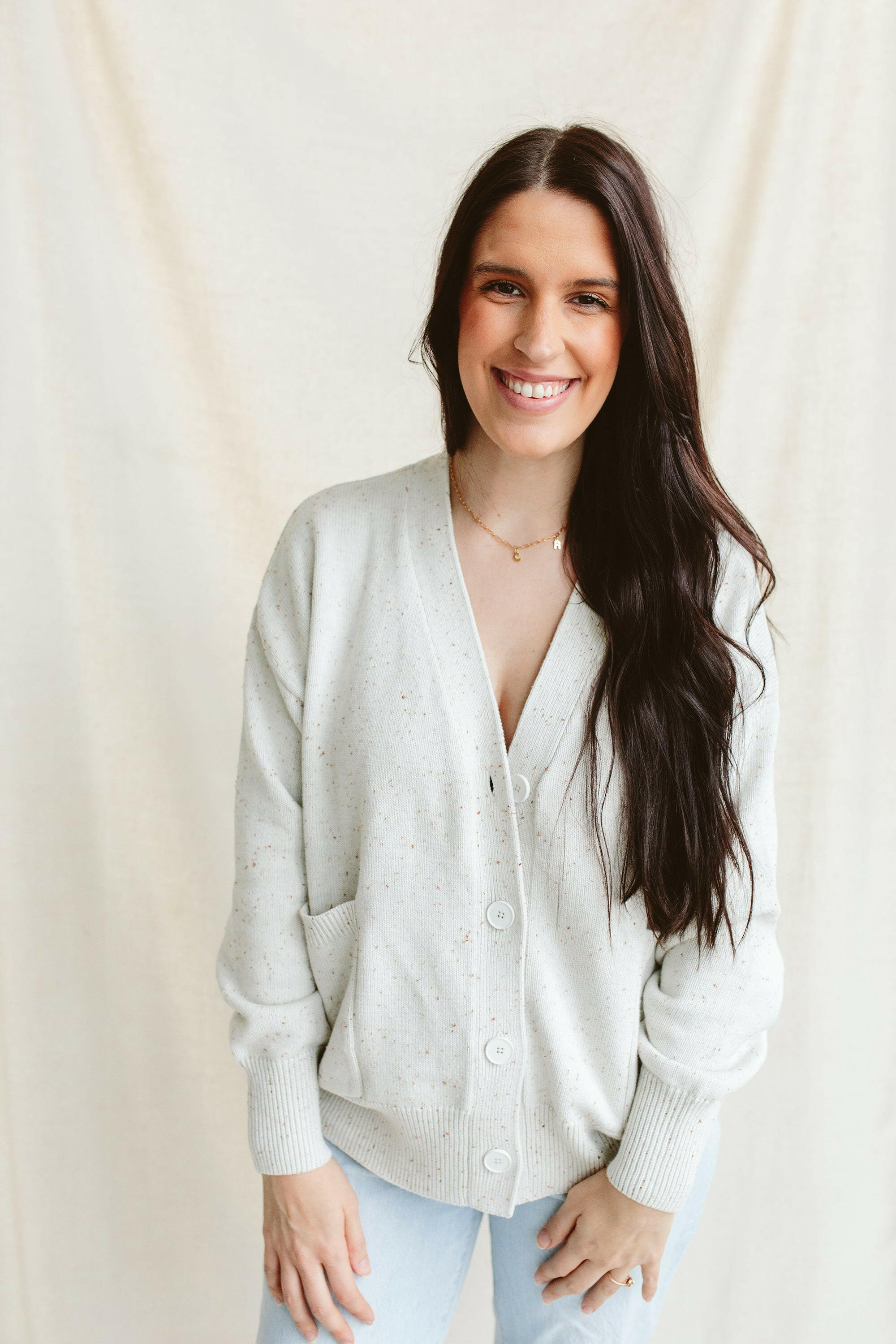 WOMENS KNIT BUTTON-UP SWEATER | SHELL womens apparel goumikids S/M