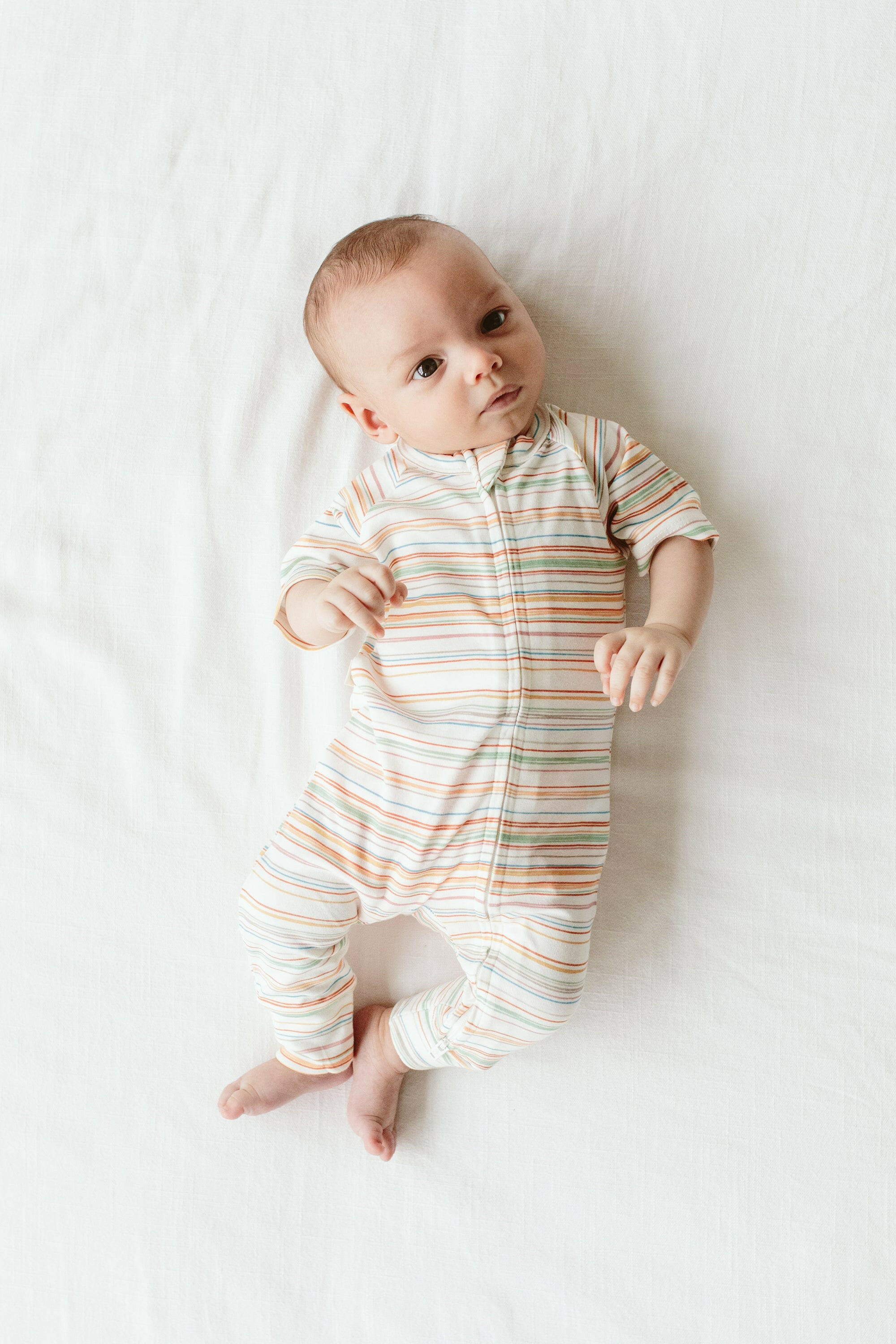 S/S ZIPPER ONEPIECE | BOARDWALK STRIPE footies goumikids