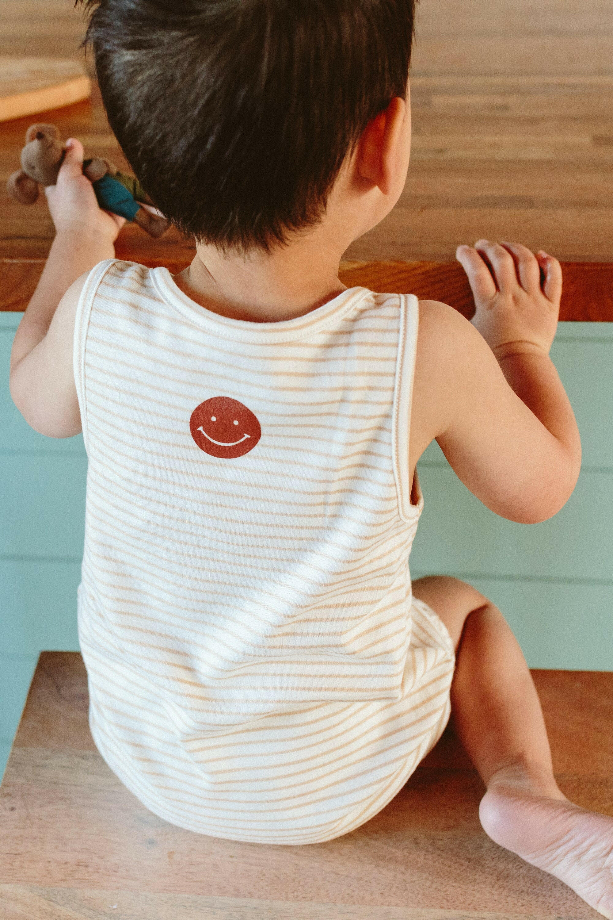 ROMPER | HAPPY STRIPE rompers goumikids 0-3M