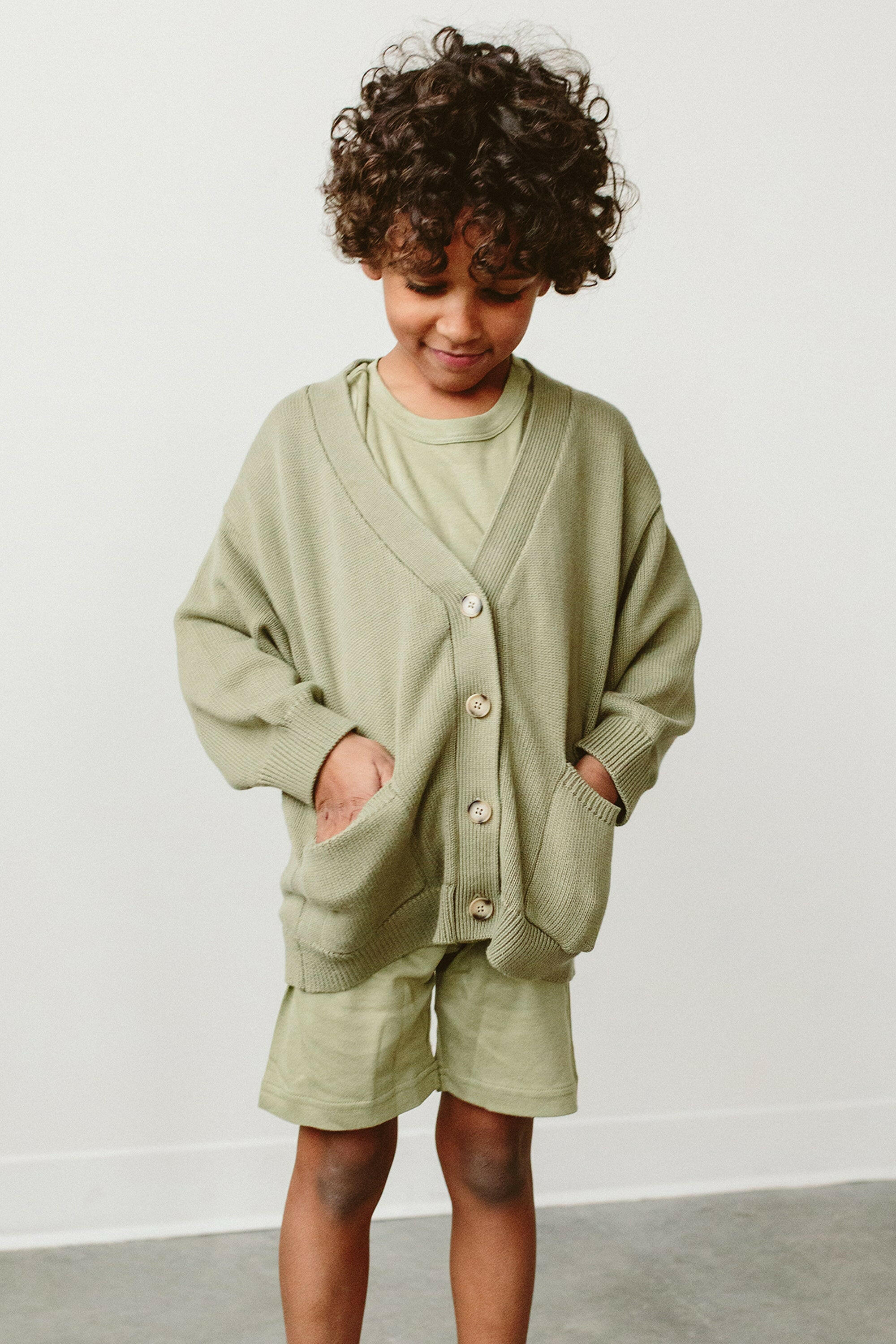 KNIT BUTTON-UP SWEATER | ARTICHOKE sweaters goumikids 0-6M