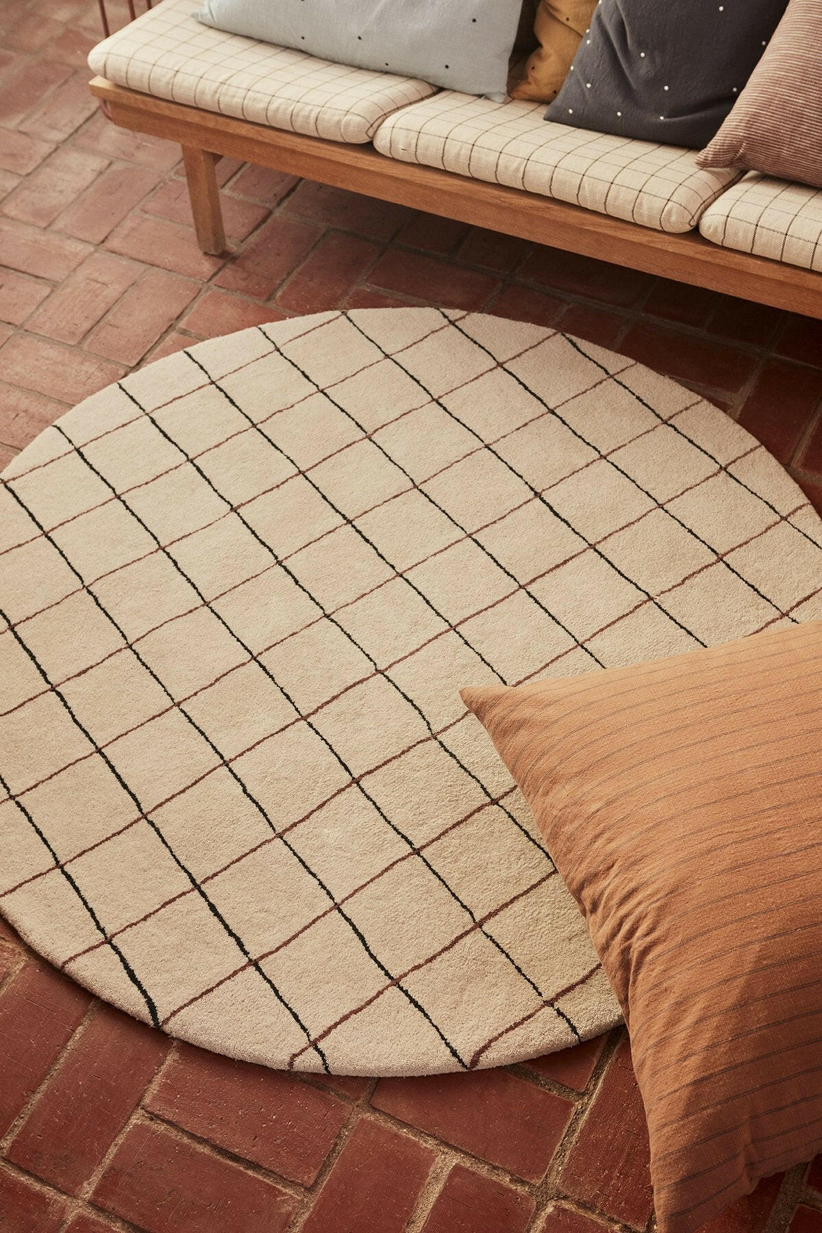 Grid Circle Rug - Offwhite OYOY