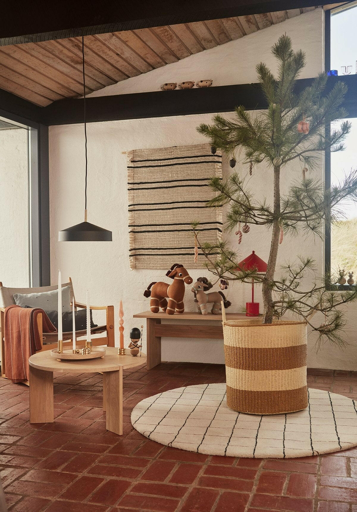 Grid Circle Rug - Offwhite OYOY