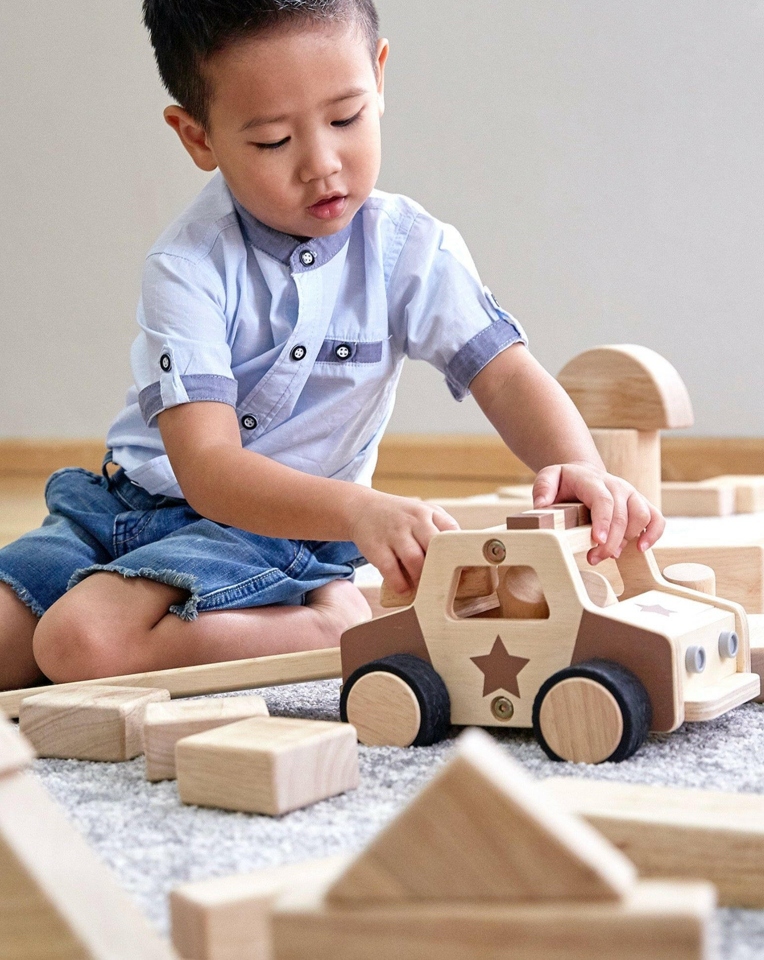Wooden Police Car Wooden Toys Guidecraft