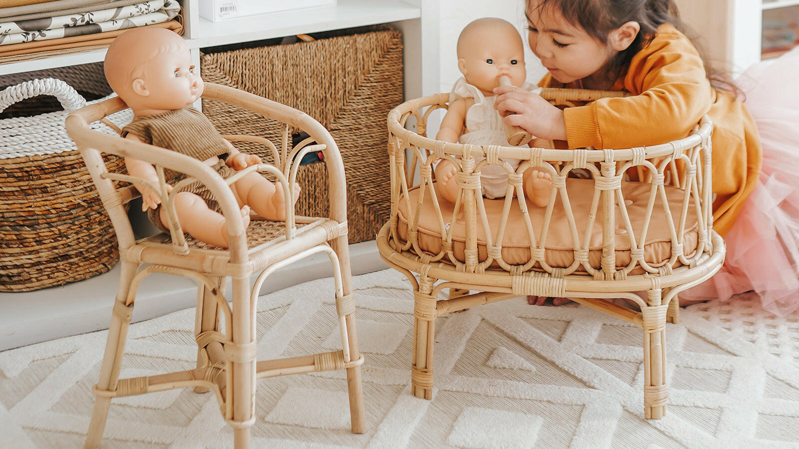 Rattan Toy Doll High Chair Poppie Toys
