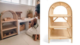 Rattan Montessori-Style Kid Shelves