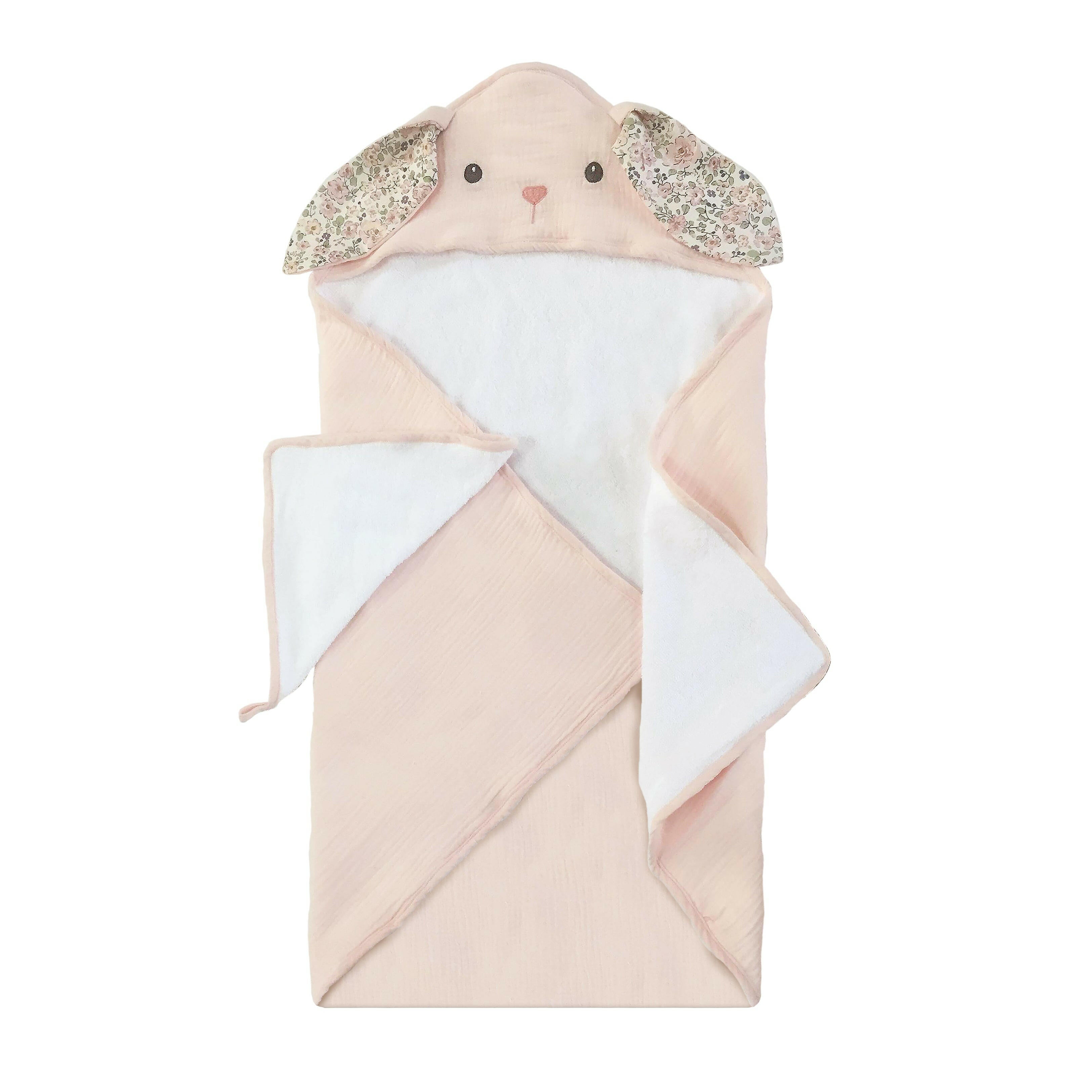 PETIT PARISIAN BUNNY TERRY MUSLIN TOWEL AND WASHCLOTH SET Bathrobe MON AMI