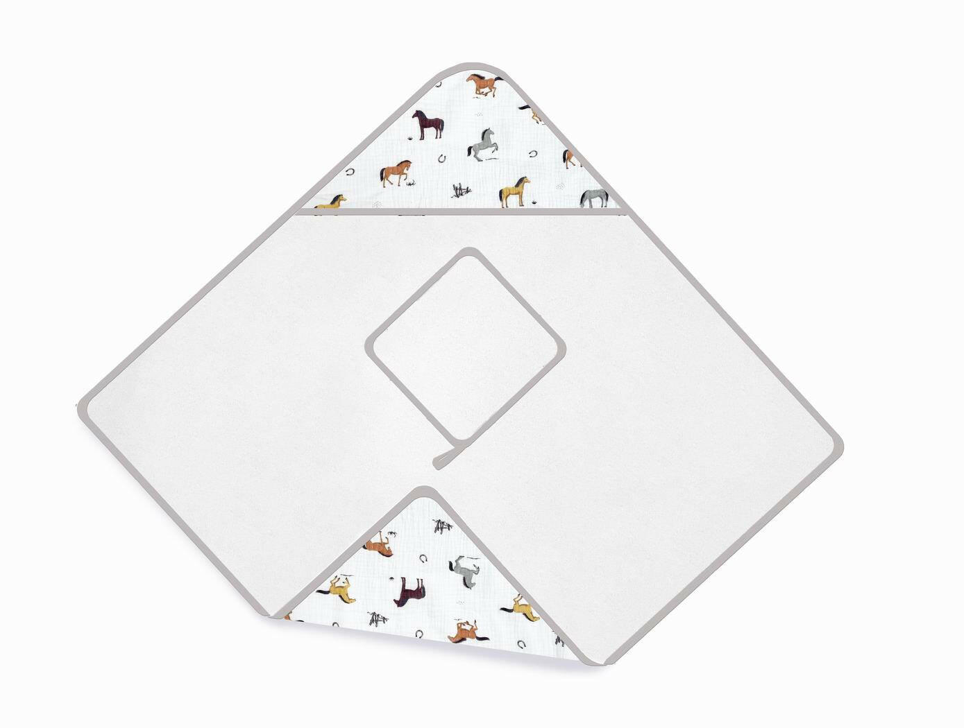 CHANTILLY TOWEL AND WASHCLOTH SET Hooded Bath Wraps MON AMI