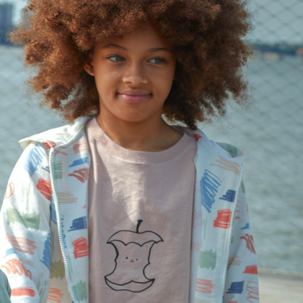 Half Eaten Apple Pink Kid T-Shirt tshirt Mon Coeur