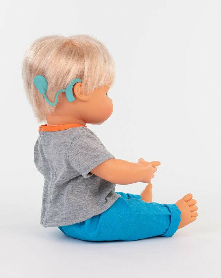 Baby Girl Caucasian with Hearing Aid Dolls Miniland