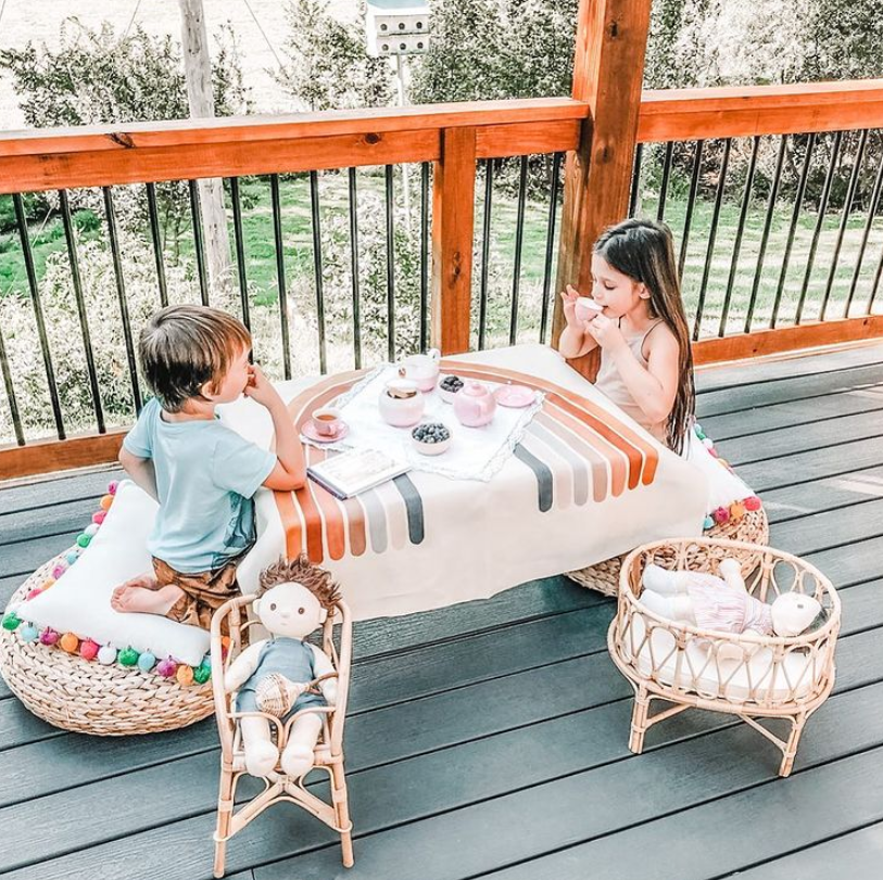 Doll Rattan Highchair Pretend Play Poppie