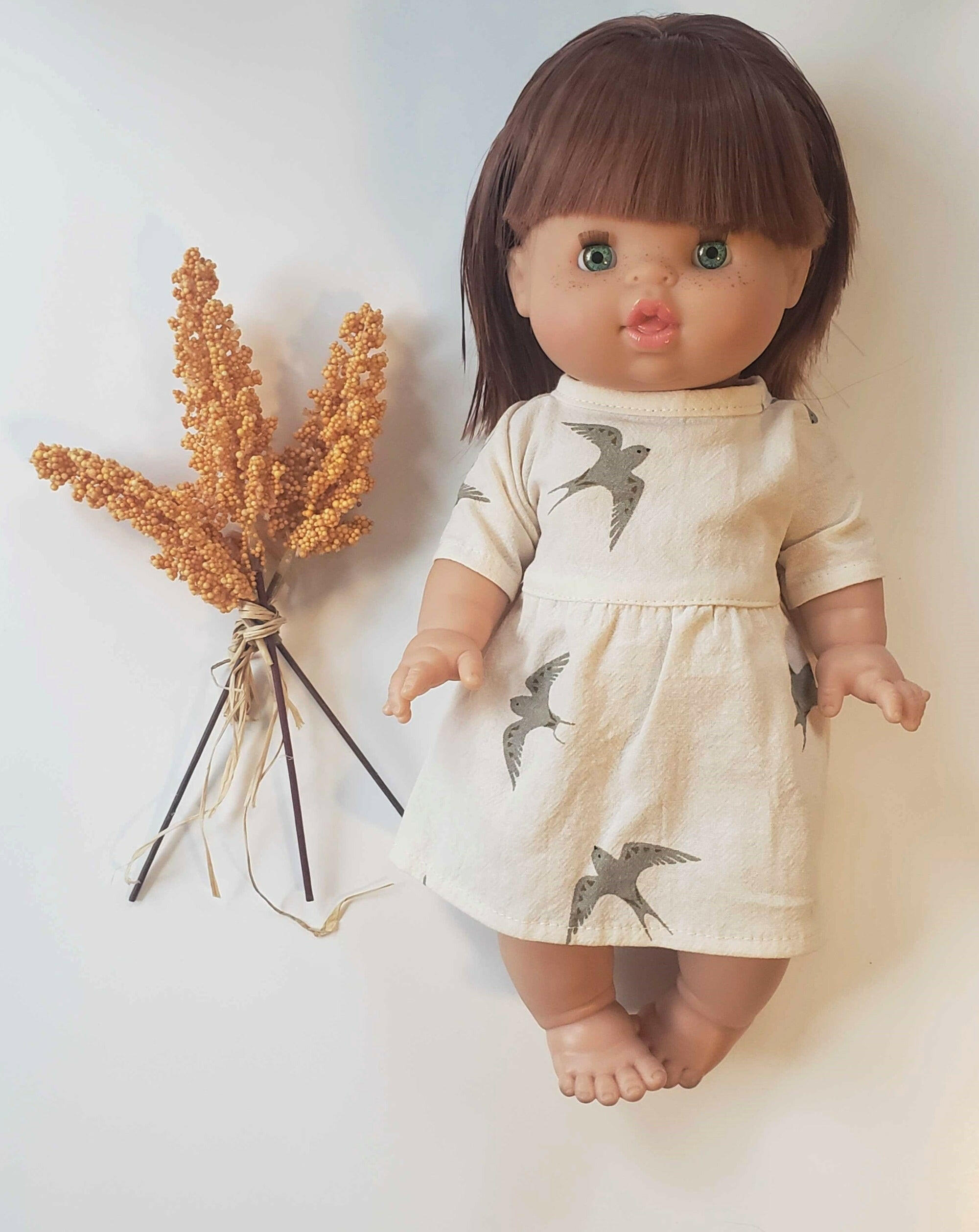 Minikane Faustine Organic Dress - Hirondelle Doll Clothing Minikane