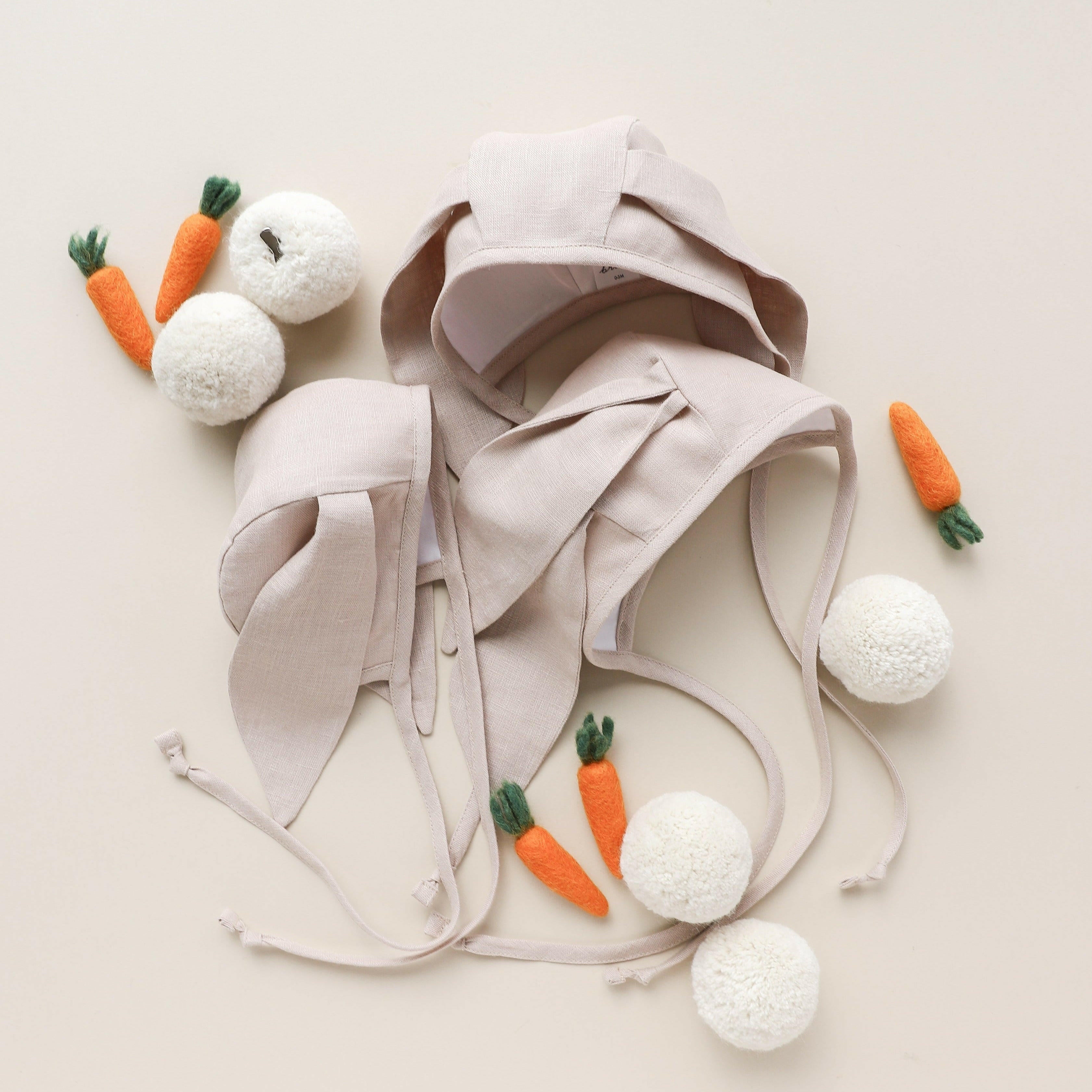 Just Beige Bunny Bonnet Cotton-Lined Bonnets Briar Baby®