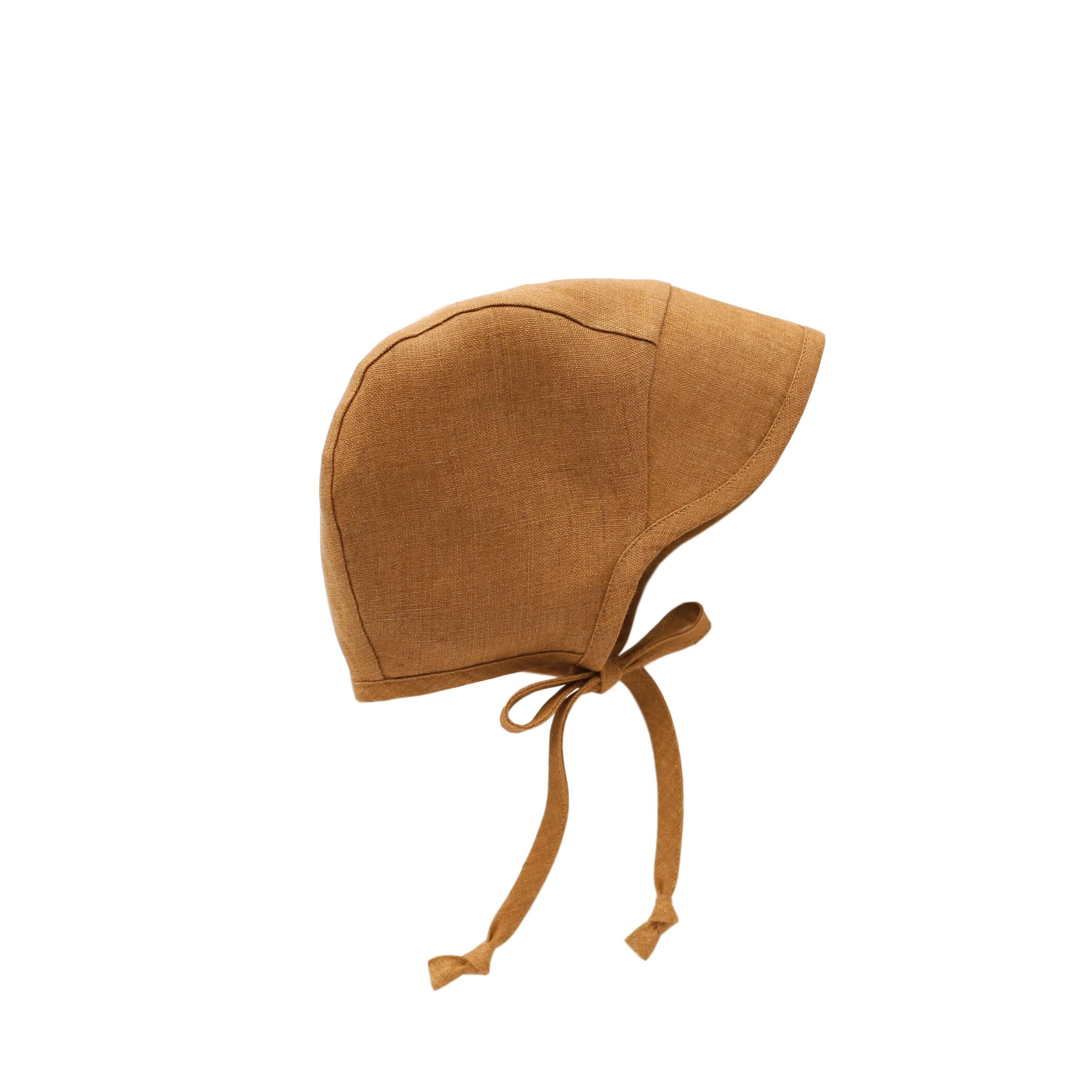 Brimmed Rust Linen Bonnet Cotton-Lined Bonnets Briar Baby®