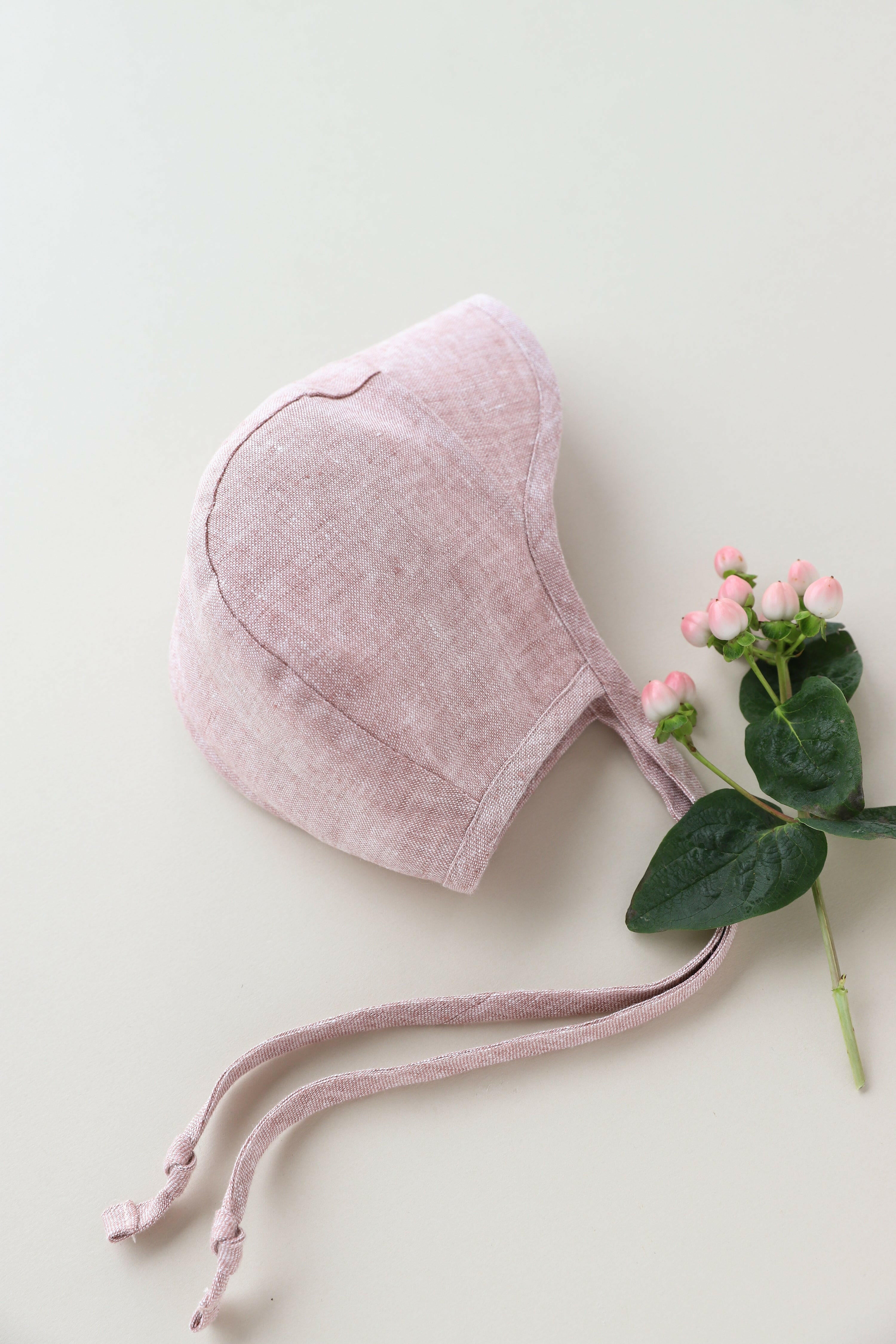 Brimmed Blush Linen Bonnet Cotton-Lined Bonnets Briar Baby®